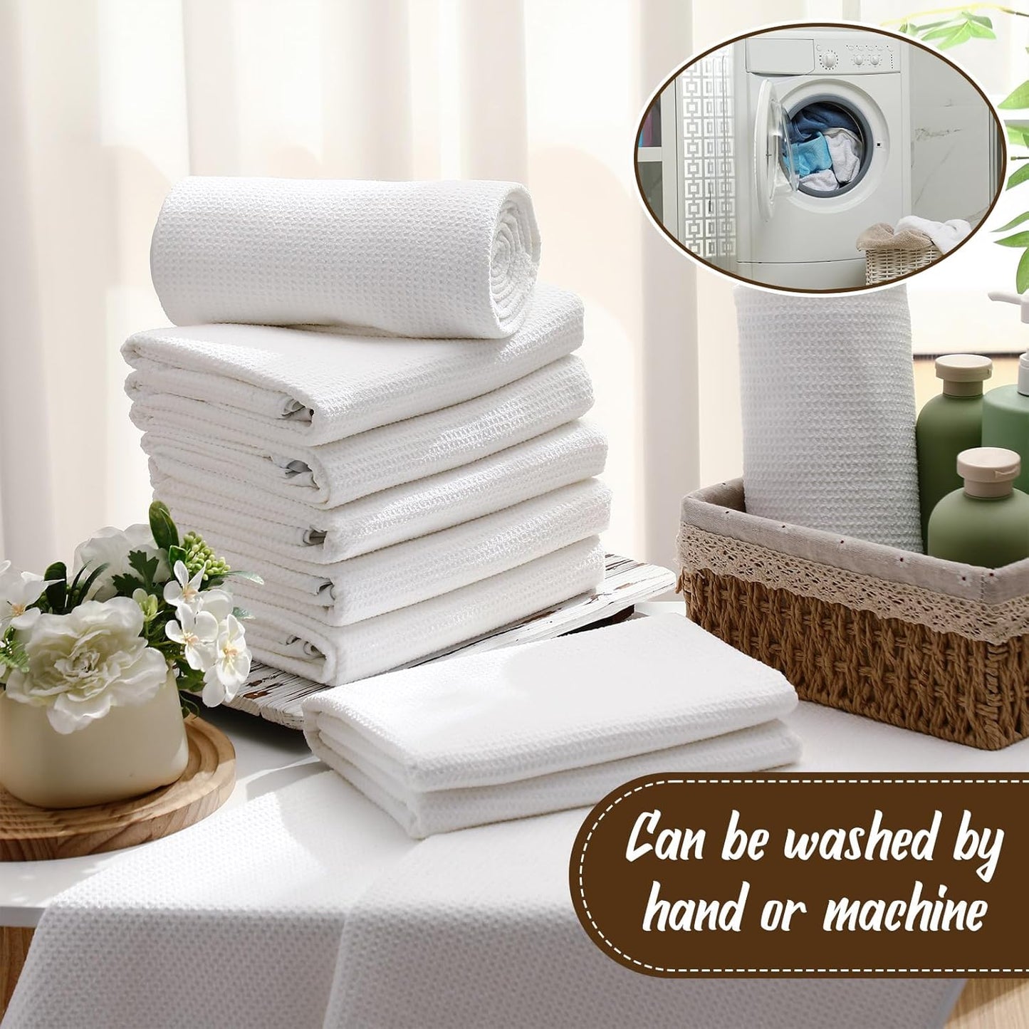 12 Pack Microfiber Bath Towels Bulk 27'' x 60'' Oversized Size Bath Towel Highly Absorbent Extra Large Soft Drying for Shower Beach Salon Winter Sport Spa Gym (Square,White)