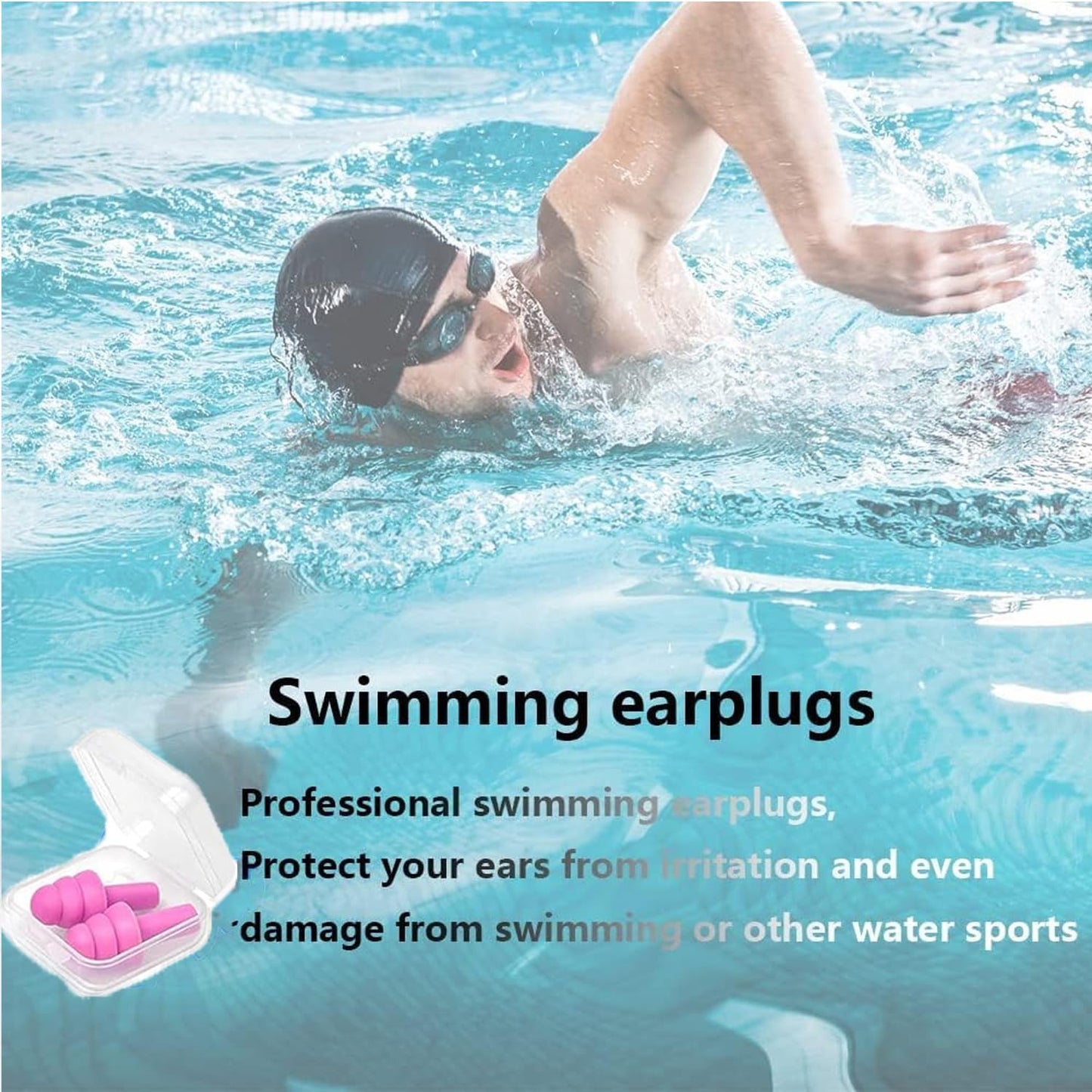 Ear Plugs for Sleeping, 8 Pairs Noise Canceling Soft Reusable Silicone Earplugs Waterproof Noise Reduction Earplugs for Sleeping, Swimming, Snoring, Concerts, Work, Noisy Places