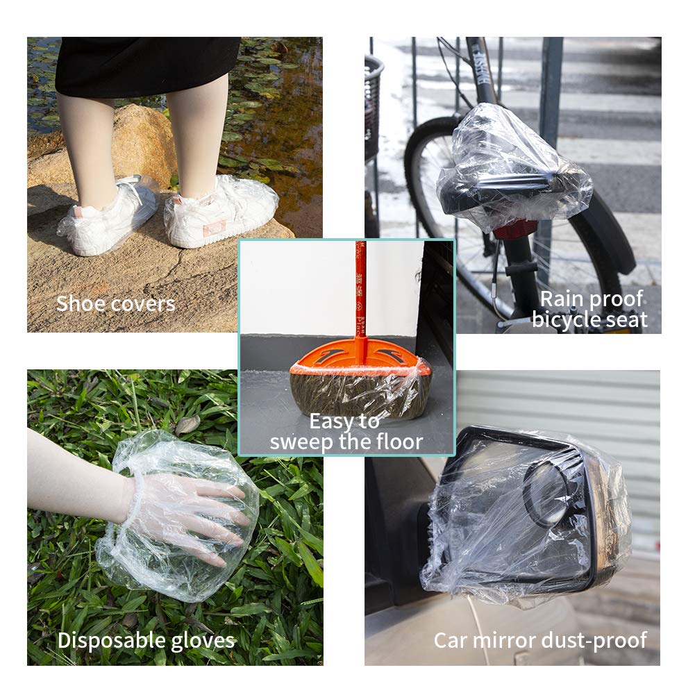 100PCS Larger Shower Caps Disposable, Thicker Waterproof Plastic Elastic Hair Bath Caps, Plastic Hair Caps for Women, Spa, Home Use, Hotel and Hair Salon, Portable Travel