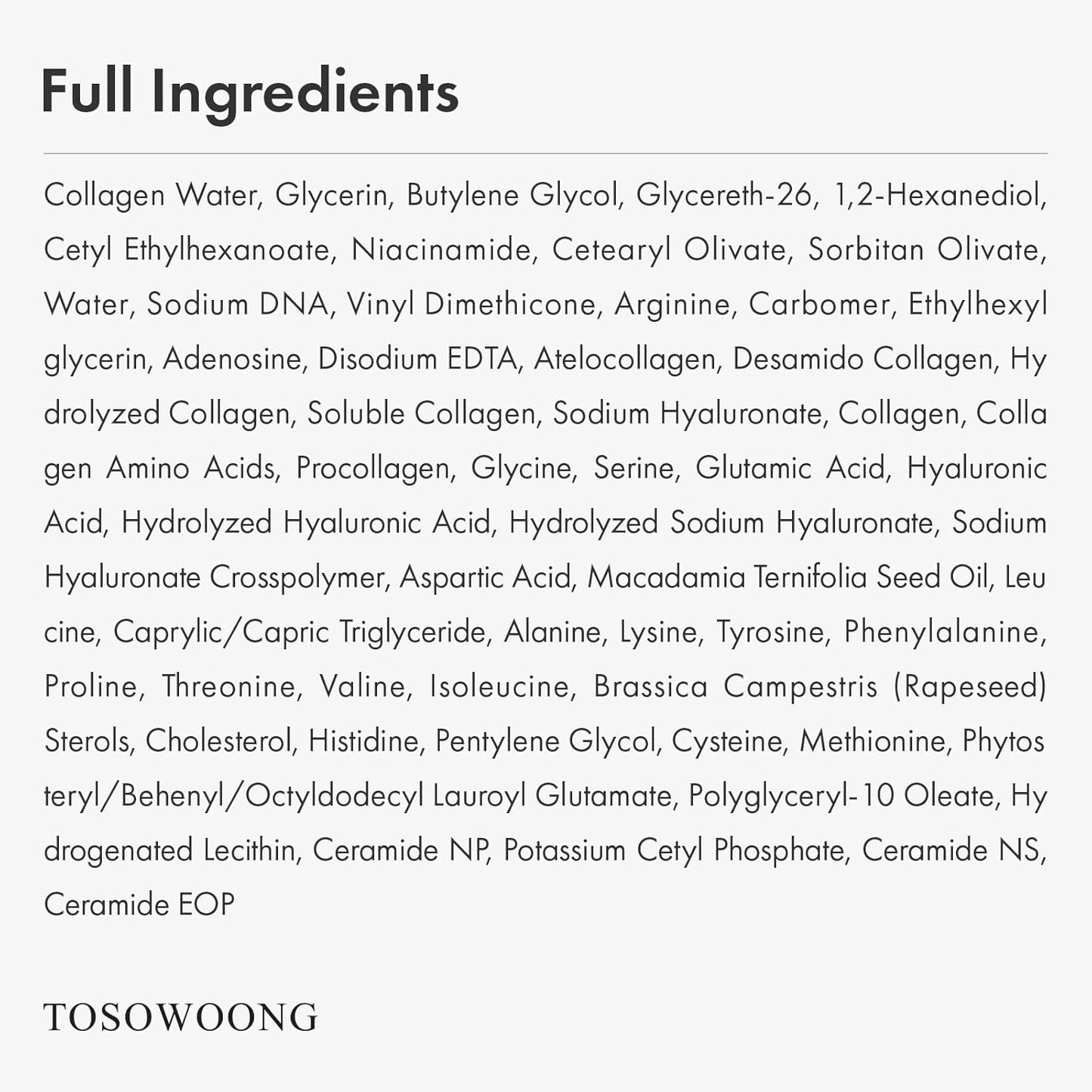 TOSOWOONG Real Collagen Face Serum, Hydrating & Firming Serum with hydrolyzed collagen, Hyaluronic Acid, Plumps, Sagging Skin, Reduces Fine Lines and Wrinkles, Korean Skincare, 33ml / 1.11 fl. oz.