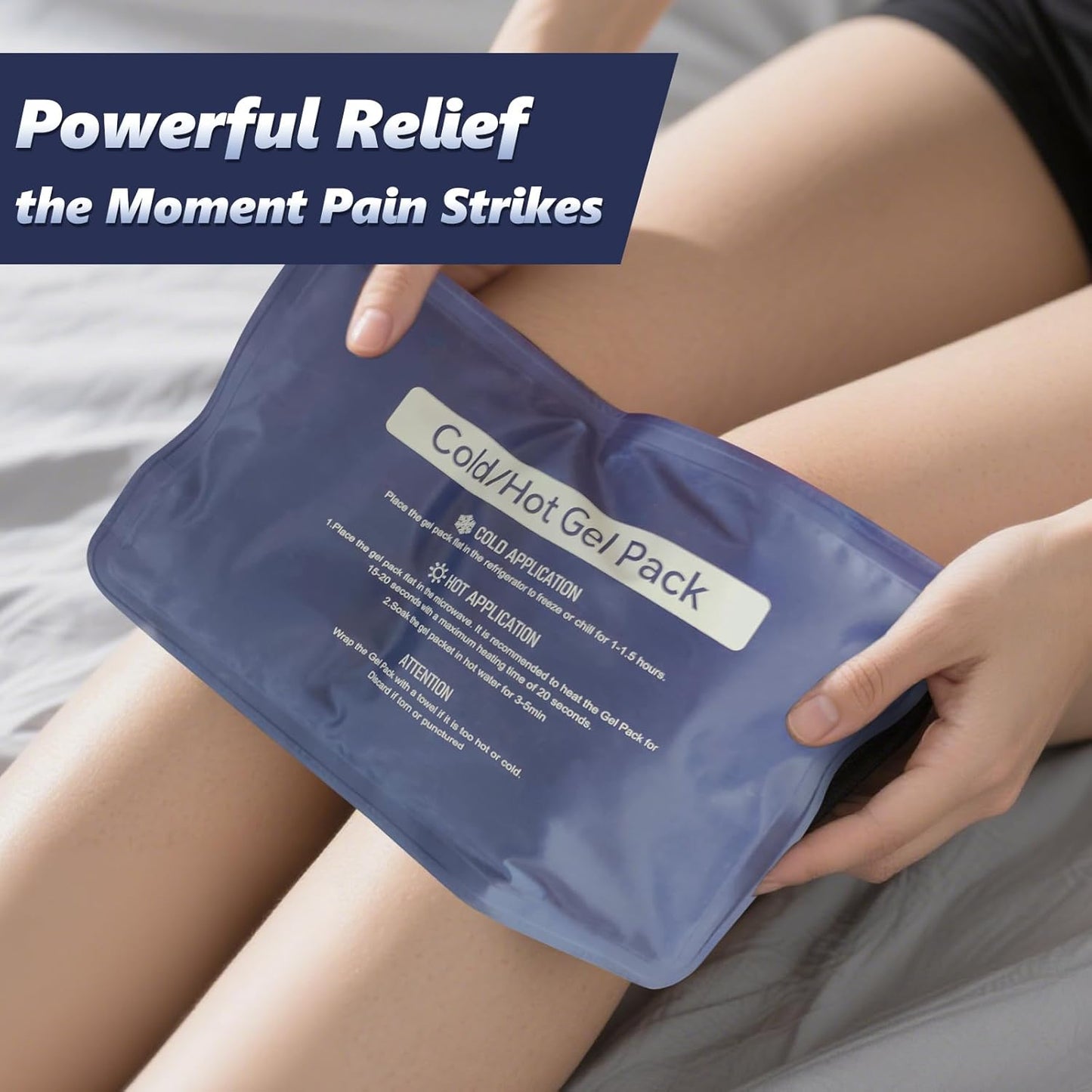 Reusable Gel Soft Ice Packs for Injuries, Flexible Hot and Cold Packs Bag for Knees, Back, Face, Joint & Muscle Pain Relief (Large 11.81"x 15.75")