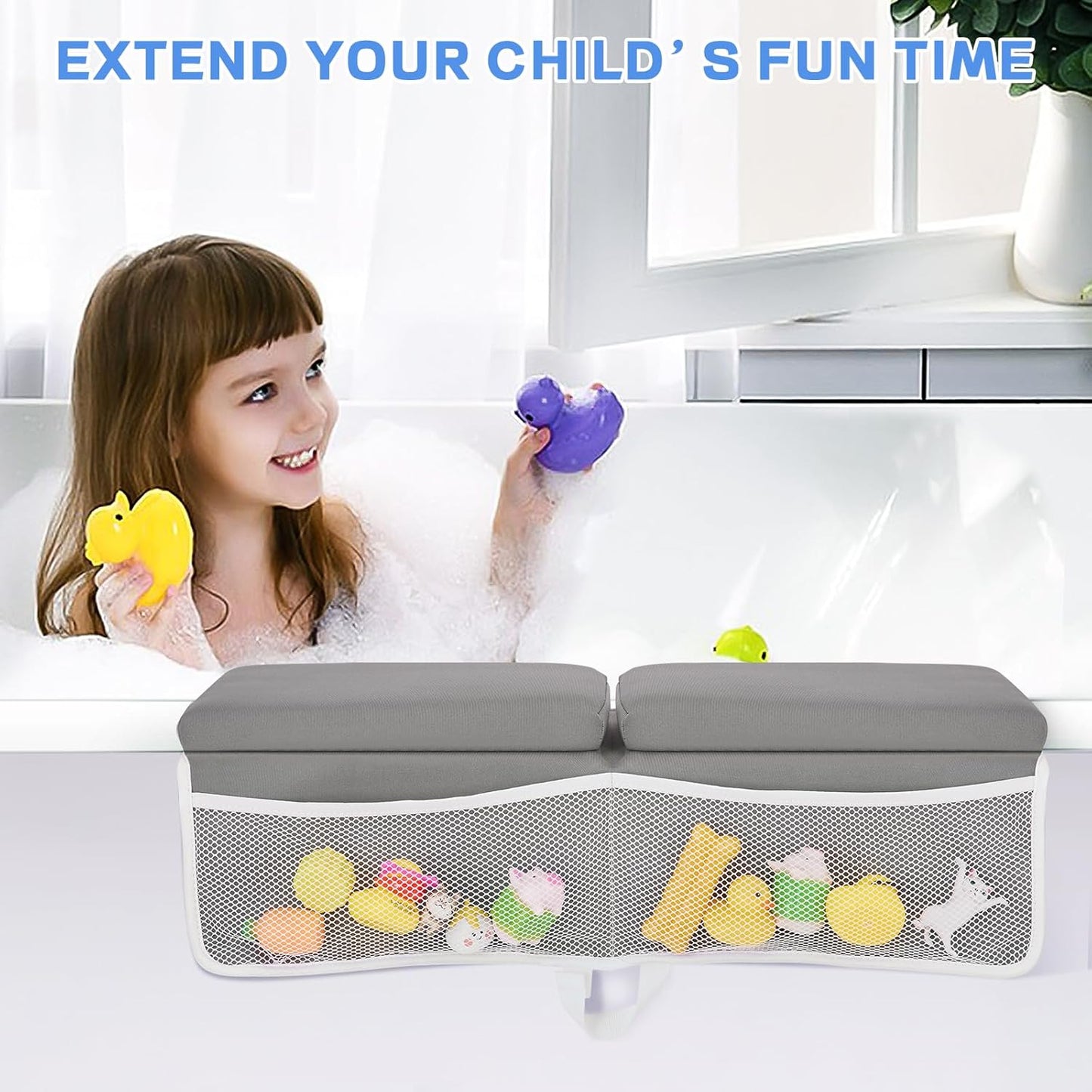 Baby Bath Kneeler and Elbow Rest Pad Set, Bathtub Kneeling Pad, Baby Accessories for Bath, Relieve Your Knees and Elbows