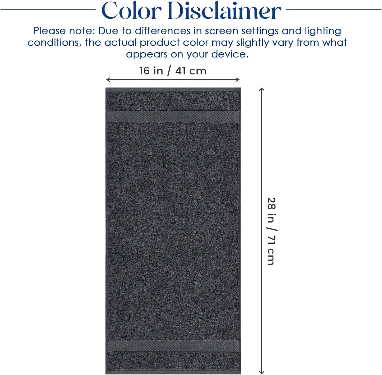 DAN RIVER 6-Pack Premium Hand Towels (16x28 Inches) - 100% Cotton, Ultra Soft, Lightweight, Highly Absorbent Towels for Bathroom, Spa, Gym, Salon, Hotel, and Travel - 550 GSM โ Dark Gray