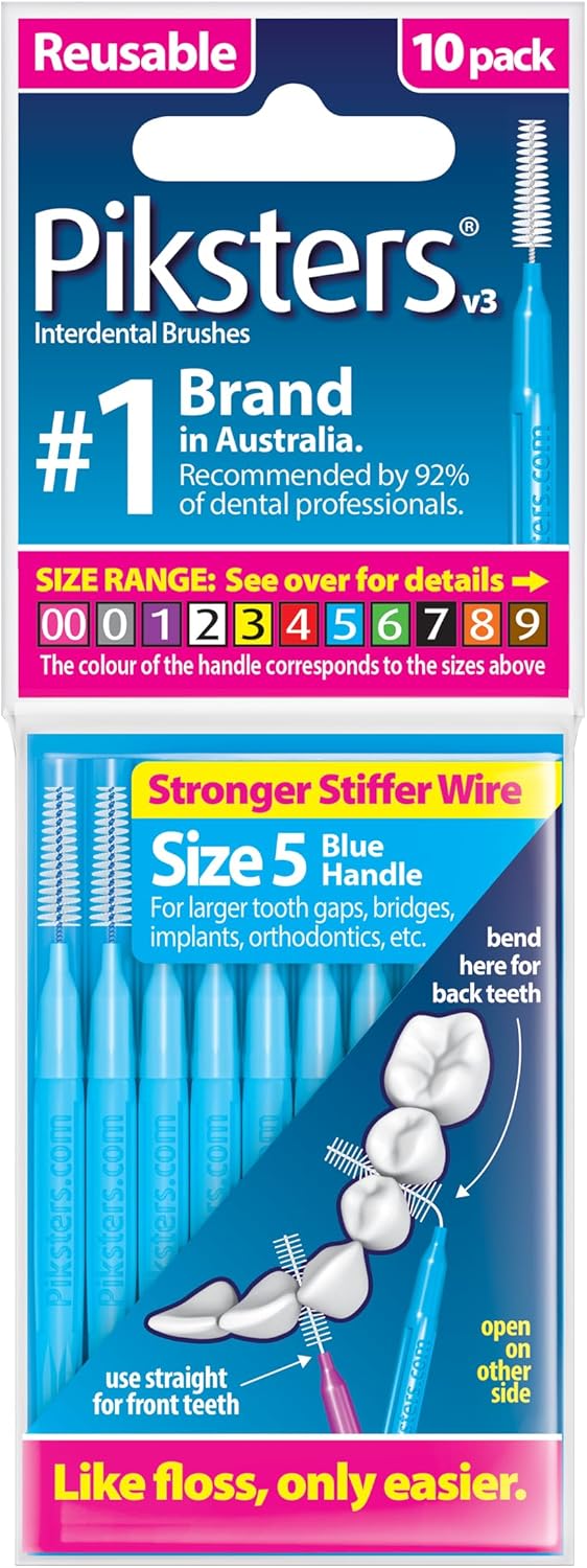 Piksters Interdental Brushes, Size 5, Blue Handle