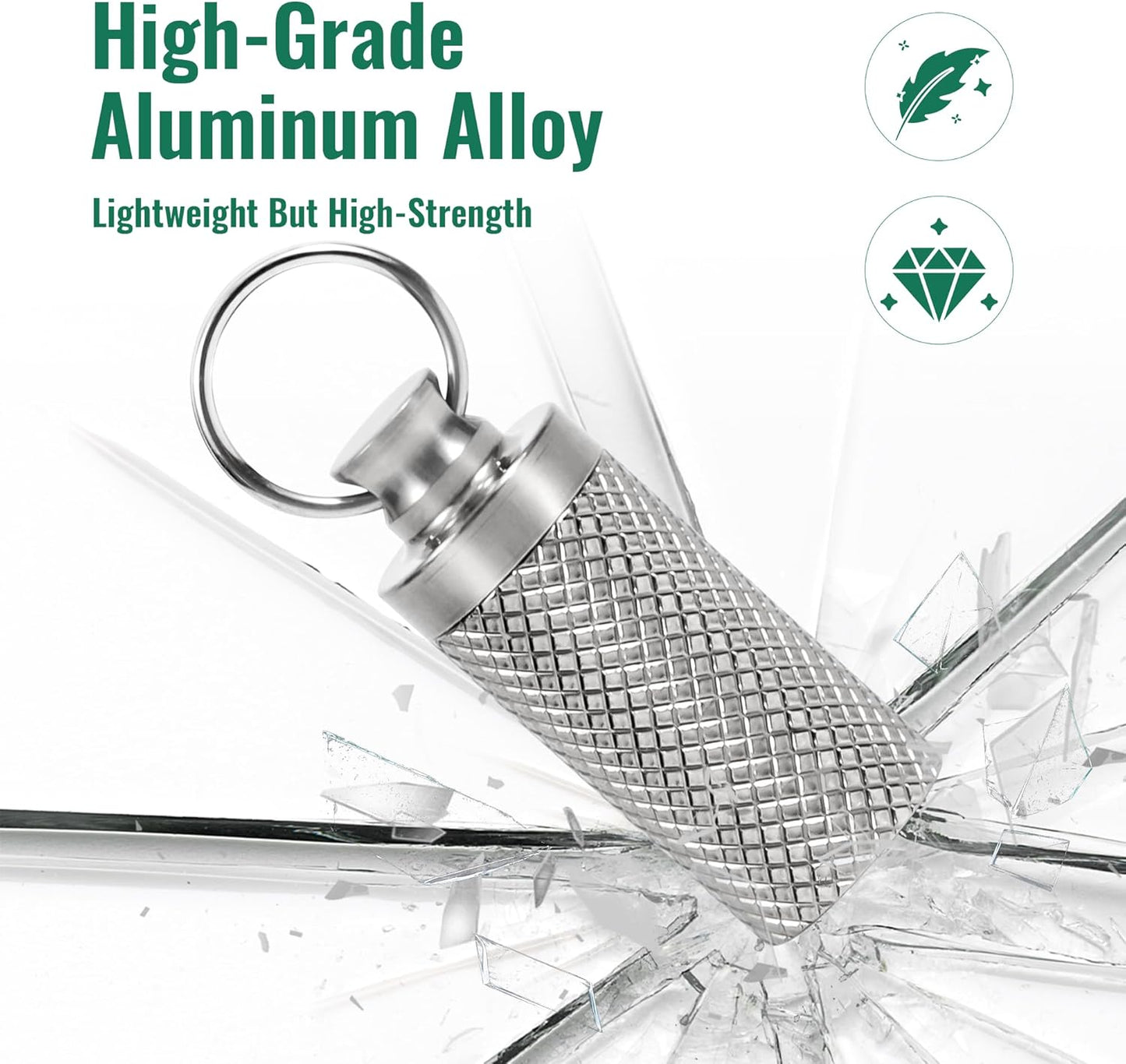 Titanium Keychain Pill Holder Container,Waterproof Portable Pill Box Case for Purse or Pocket, Pill Fob Medicine Organizer for Outdoor Travel Camping(1pc)