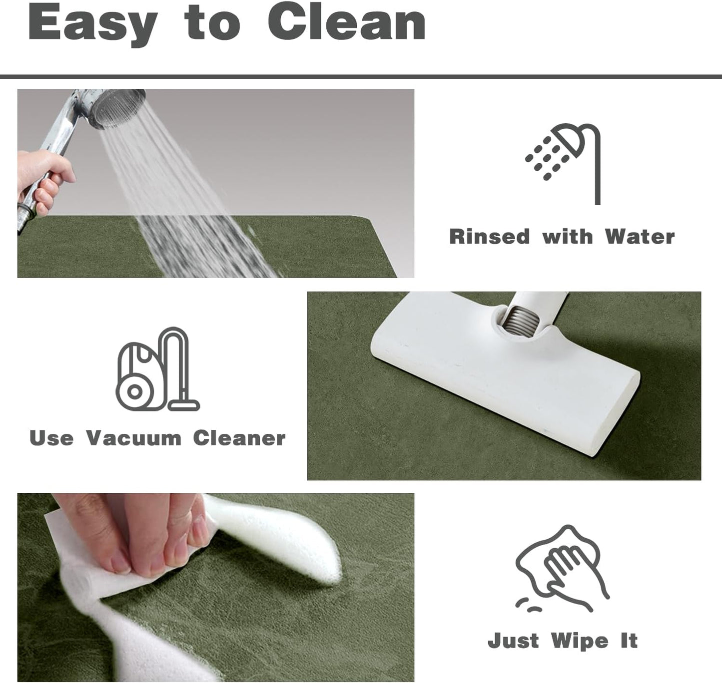 Bath Mat, Bathroom Rugs Non Slip Washable Thin Absorbent Quick Dry Bath Mat Fits Under Door Bathroom Floor Mat Perfect for Bath, Shower, or Sink 36"x60" Sage Green