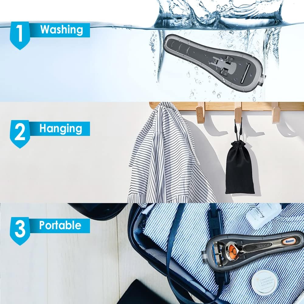 Razor Case Compatible with Gillette Proglide Fusion Men's Razor, Travel Protector Case with Carrying Bag - Black