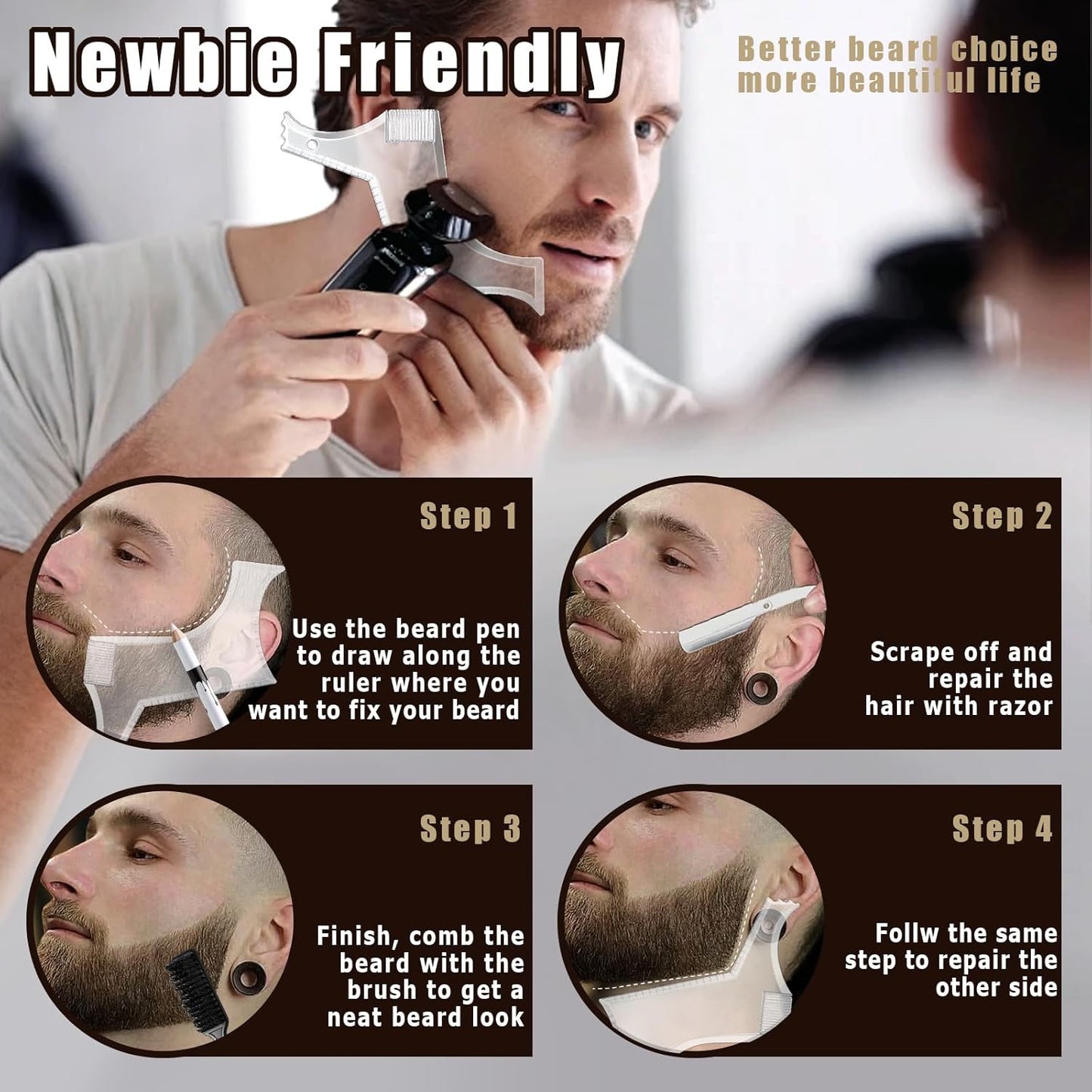 White Barber Pencil for Lineup Magic Hairline Beard Guide Shaping Pencils Barber Chalk for Design Hairline Razor Trace Barber Pencils Set with Sharpener Ruler Brush for Men