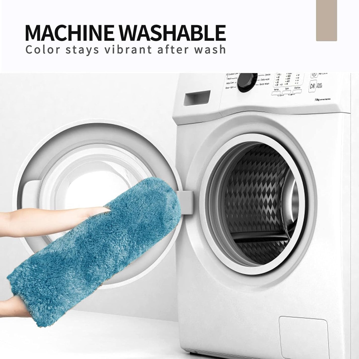 FIFU Bathroom Runner Rug 24" W x 60" L, Bath Mats for Bathroom, Bedroom & Kitchen, Non-Slip Rubber Latex Backing, Comfort & Soft Shower Bathmat & Carpet for Sink, Home & Hallways, Sky Blue