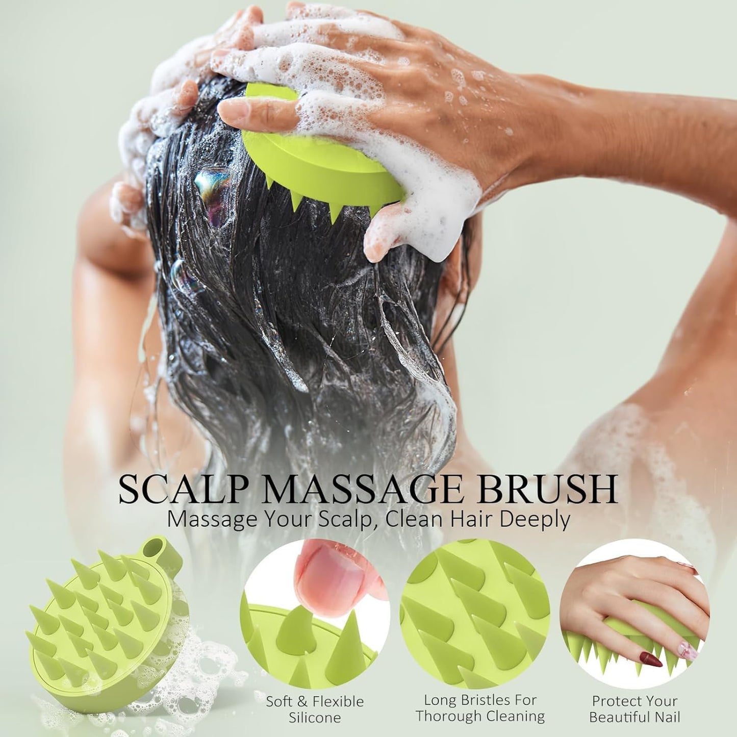 SHVYOG Scalp Scrub, Rosemary Scalp Exfoliator, Scalp Exfoliator Scrub for Build Up, Oily Hair, Hair Treatment Nourishing Detox Hair Care with Scalp Massager