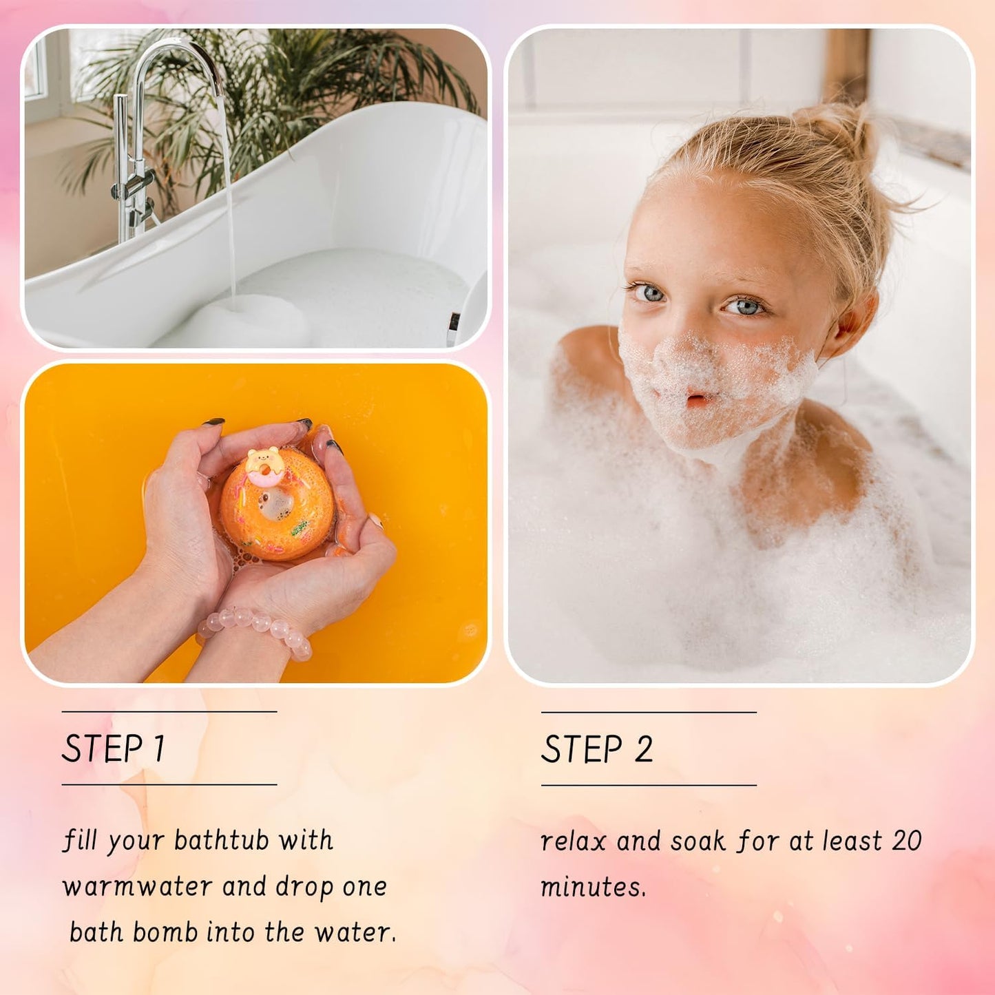 Bath Bombs Gifts Set, BusyMouth 9pc Kids Bath Bombs with Surprise Toys | Non-Toxic Bubble Bath | Birthday Gift Set for Girls & Boys Ideal Gift for Mother's Day Valentines