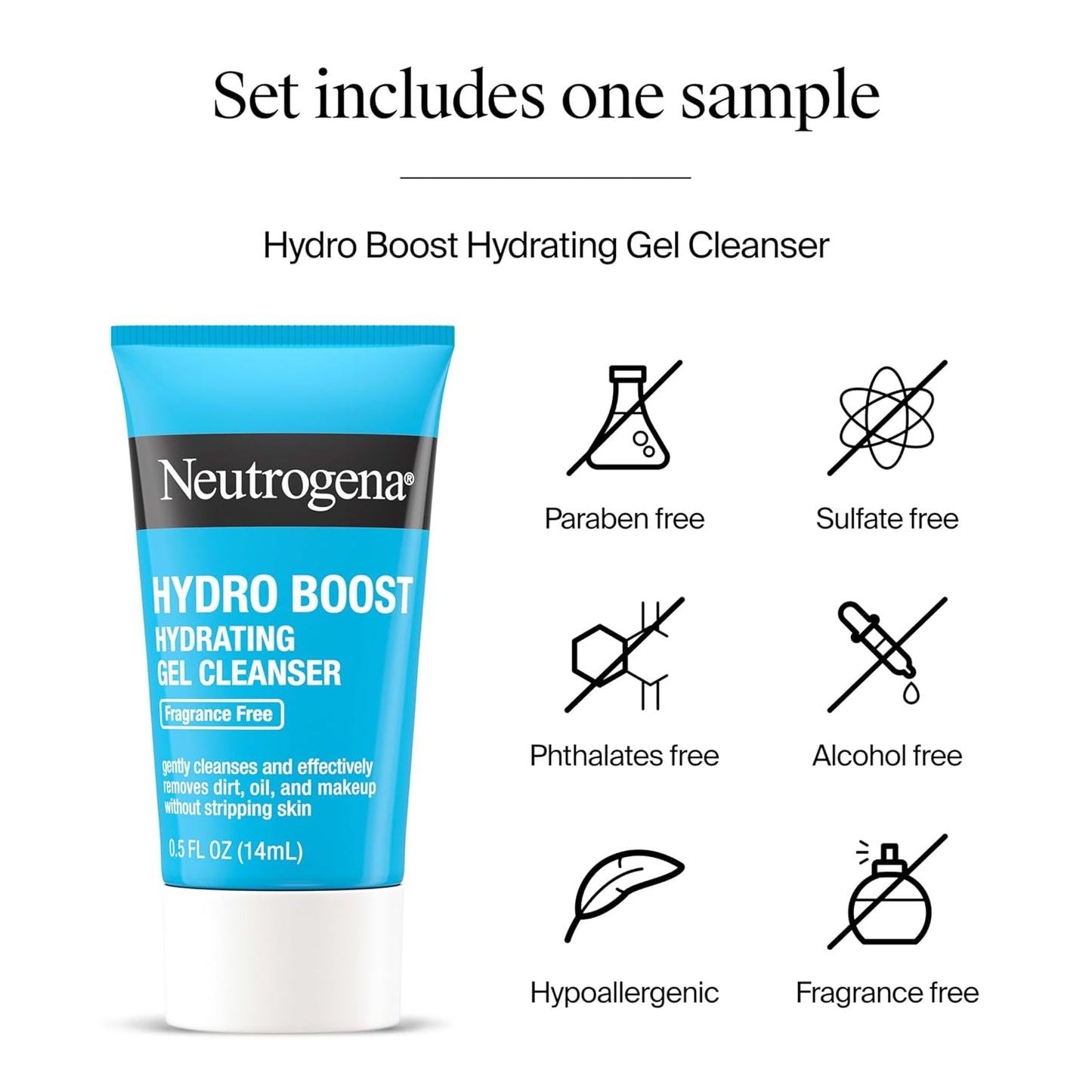 Neutrogena Hydro Boost Water Gel, Hyaluronic Acid Facial Moisturizer for Normal to Oily Skin, Hydrating Face Moisturizer, 1.7 fl. oz + Trial Size Hydro Boost Facial Cleanser, 0.5 fl. oz