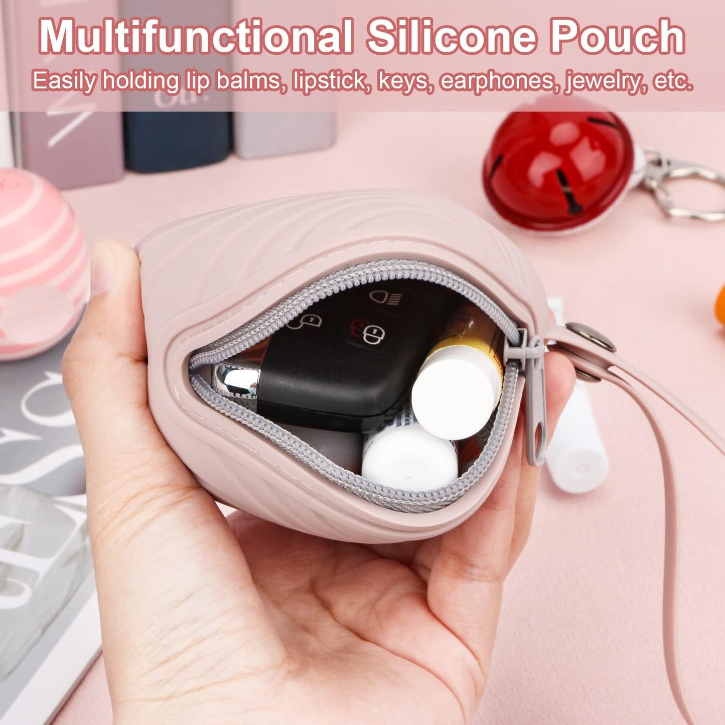 Desing Wish Menstrual Cups Case Storage Bag Travel Period Cup Carrying Pouch Washable Leak-proof Silicone Bag for Menstrual Cup, Tampons, Keys and Other Small Items (Pink)