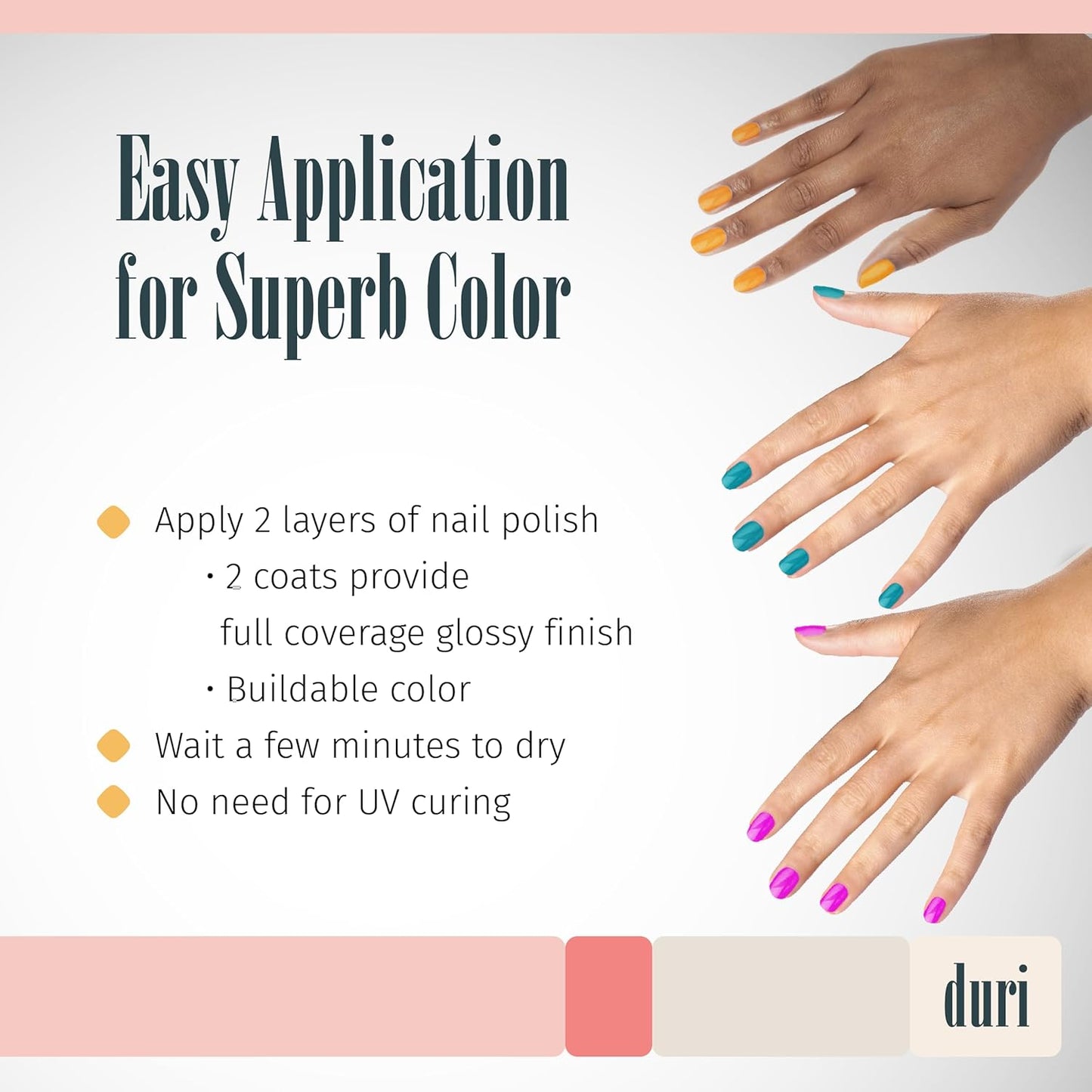 duri Trio Neon Nail Polish Set - GBD203 Oh My Neon, Matte Finish, Quick Drying, 0.45 Fl Oz each