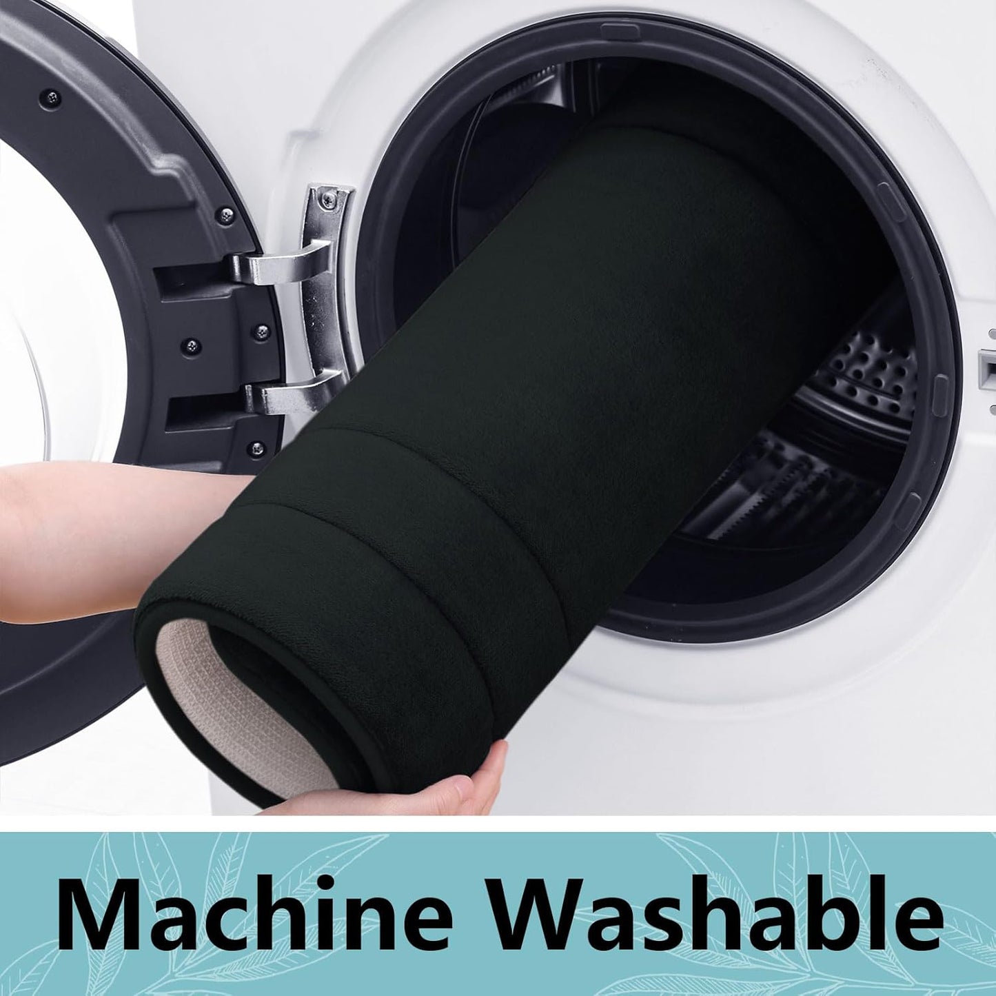 Arotive Memory Foam Bathroom Rug Mat 44x24, Ultra Soft and Absorbent Bath Mat, Machine Wash Dry, Comfortable Bath Rug Carpet for Bathroom Floor, Tub and Shower, Black