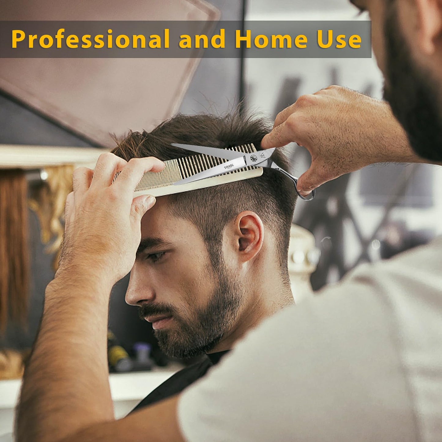 Sirabe HIGH-END Professional Barber Scissors, Ultra Sharp Blades, Hair Cutting Scissors Shears Haircut Scissors for Salon Hairdressing and Home Use