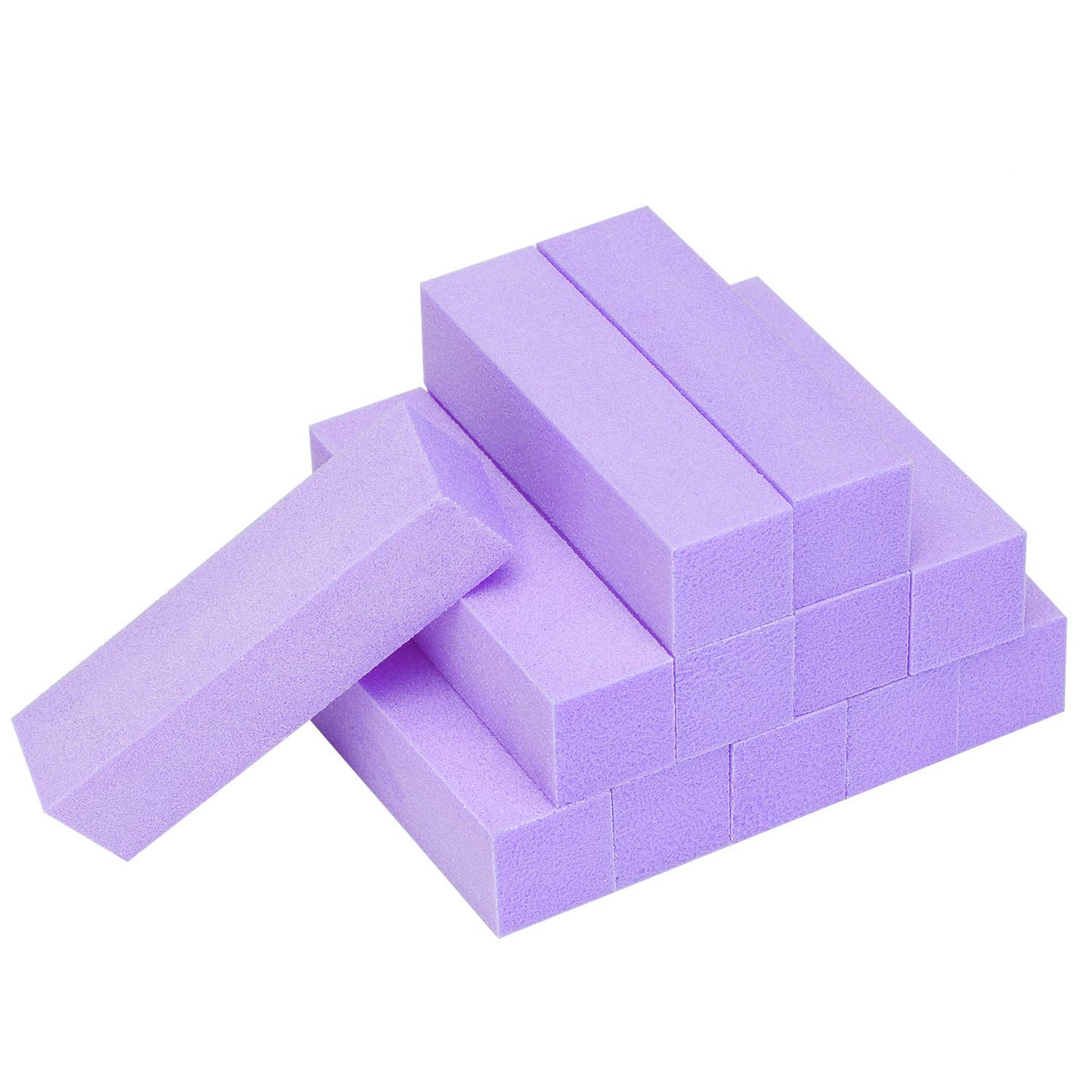 12 Pack Nail Buffer Block 4 Sided Professional Nail File Sanding Block Buffing Blocks for Natural and Acrylic Nails (Purple)