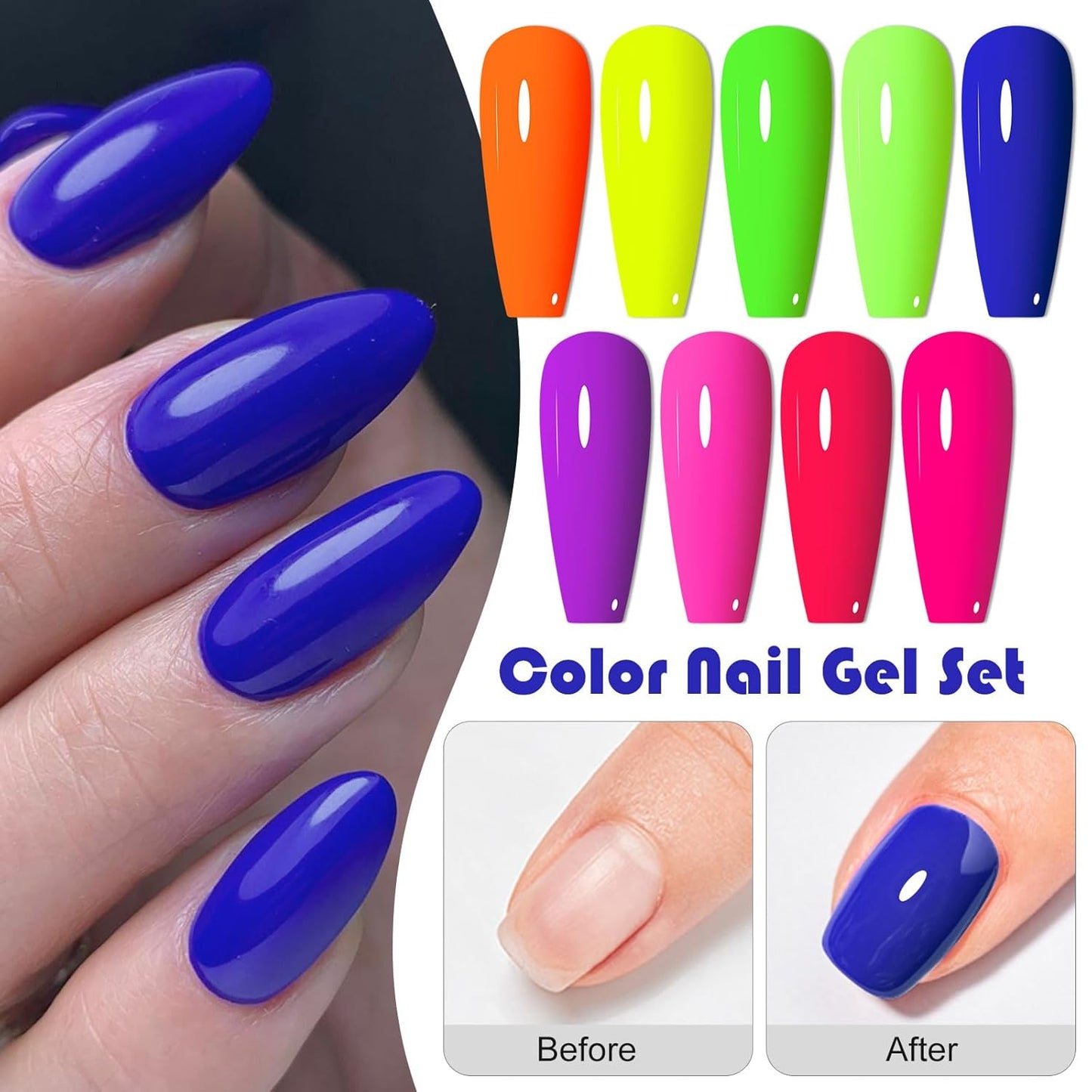 MEET ACROSS 9 Colors Gel Nail Polish + 3PCS Function Gel Nail Polish Kit,Fashion Nail Art Set Design Gifts for Women Manicure Salon (SET13, 12pcs)