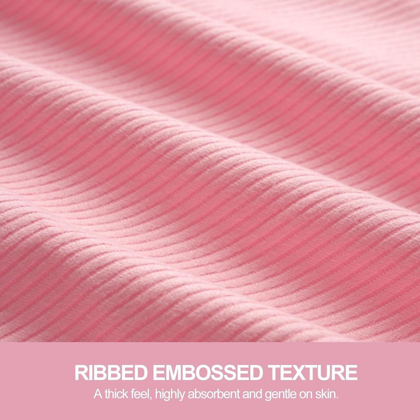 Eunzel Quick Dry Camping Towel, Microfibre Ribbed Towel Travel Towel 3 Sizes 1 Pack Fast Drying Towel Set for Camping, Beach, Gym, Sports, Yoga & Swimming Pool, Pink