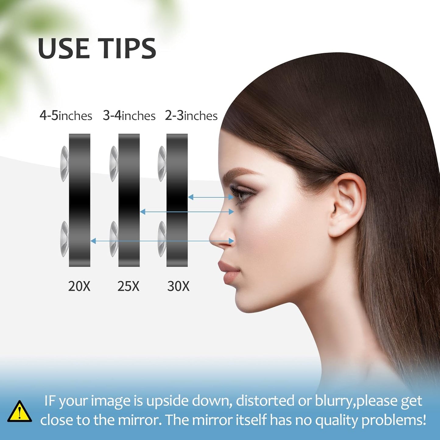 MIYADIVA 30X Magnifying Mirror, Small Travel Mirror with Suction Cup and Tweezers, 3.5 Inches