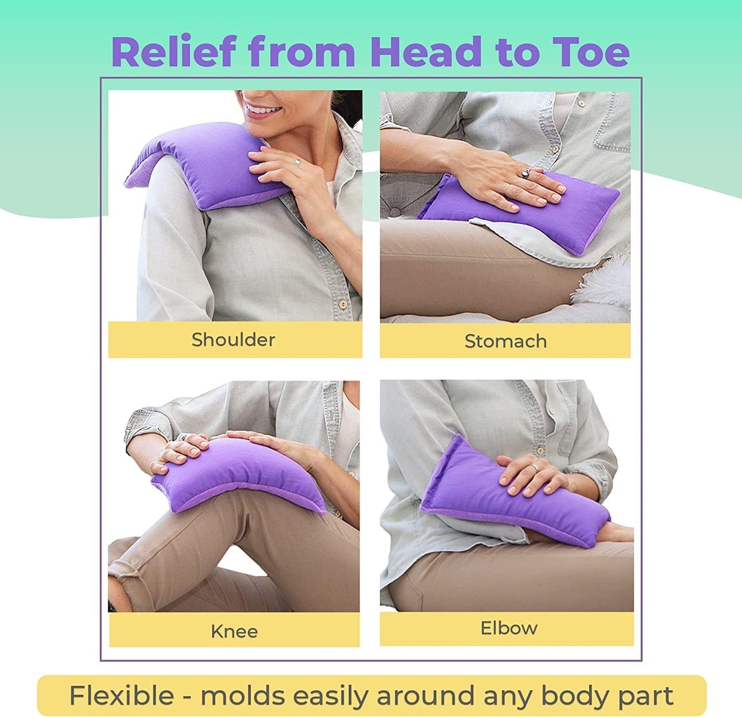 My Heating Pad Microwave Heating Pad - Moist Microwavable Heating Pads for Joints and Muscles Relief - Microwave Hot Pack Heat Pad for Cramps - Chilled or Heated Pad Therapy - Purple - Lavender Scent