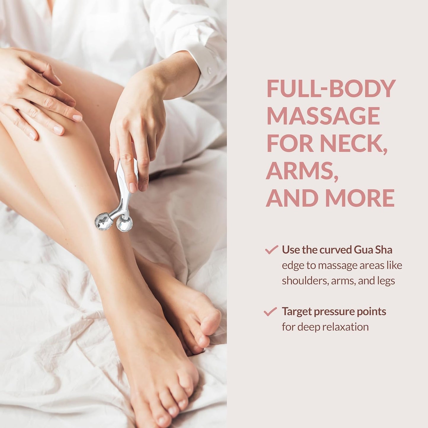 2-in-1 Face Roller and Gua Sha Tool with Strap and Gift Pouch for Face Neck and Eye for Puffy Eyes – Cooling Facial Massager for Jawline Sculpting and Self Care