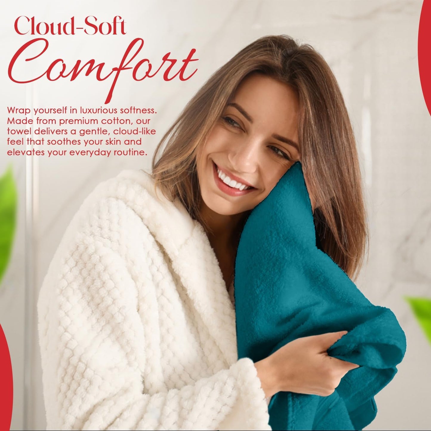 RIVERSIDE 6 Pack Premium Hand Towels Set, 16x28 inches, 100% Ring Spun Cotton, 600 GSM, Soft, Quick Dry and Highly Absorbent, Towels for Bathroom, Kitchen, Gym, Spa - Teal