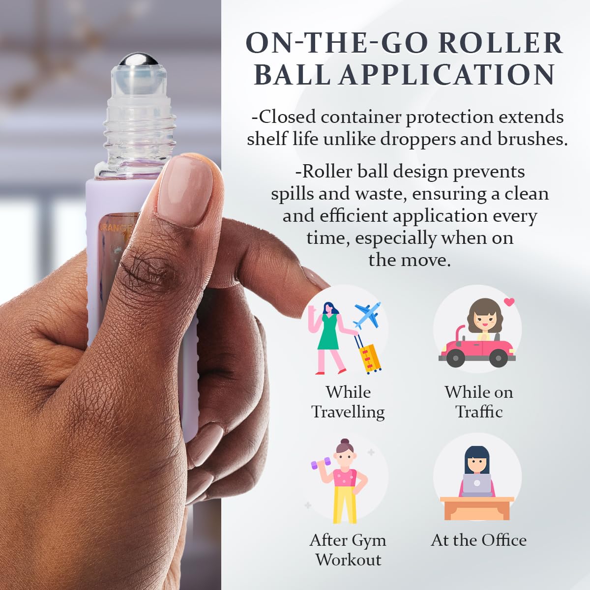 Orange Lavender Organic Nail Cuticle Oil Pen with Jojoba, Coconut MCT, and Rosehip for Nail Hydration, Growth & Strength, Travel Size Keychain(0.34 Fl Oz)