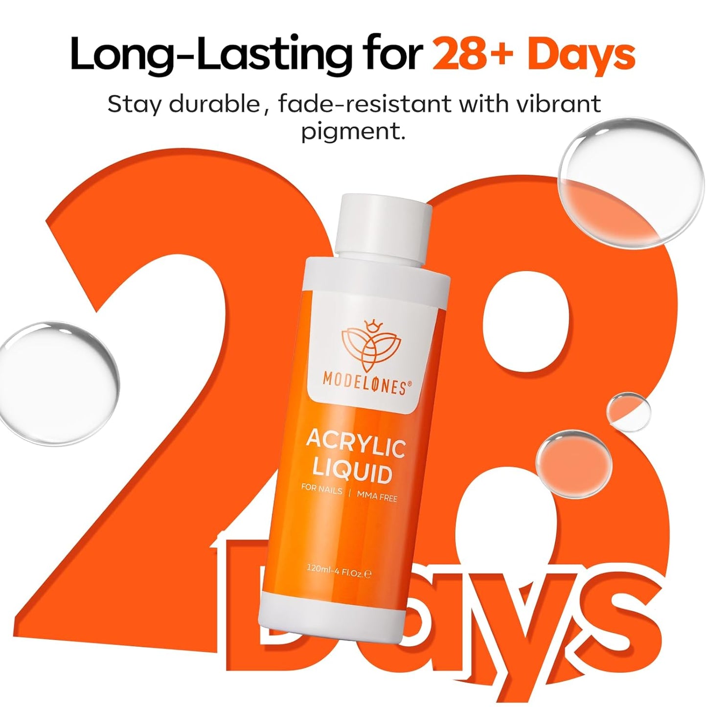 modelones Monomer 4 oz, Upgraded Monomer Acrylic Nail Liquid for Acrylic Powder Nail Extension 3D Carving, MMA-Free Non-Yellowing DIY Home Salon 120ml