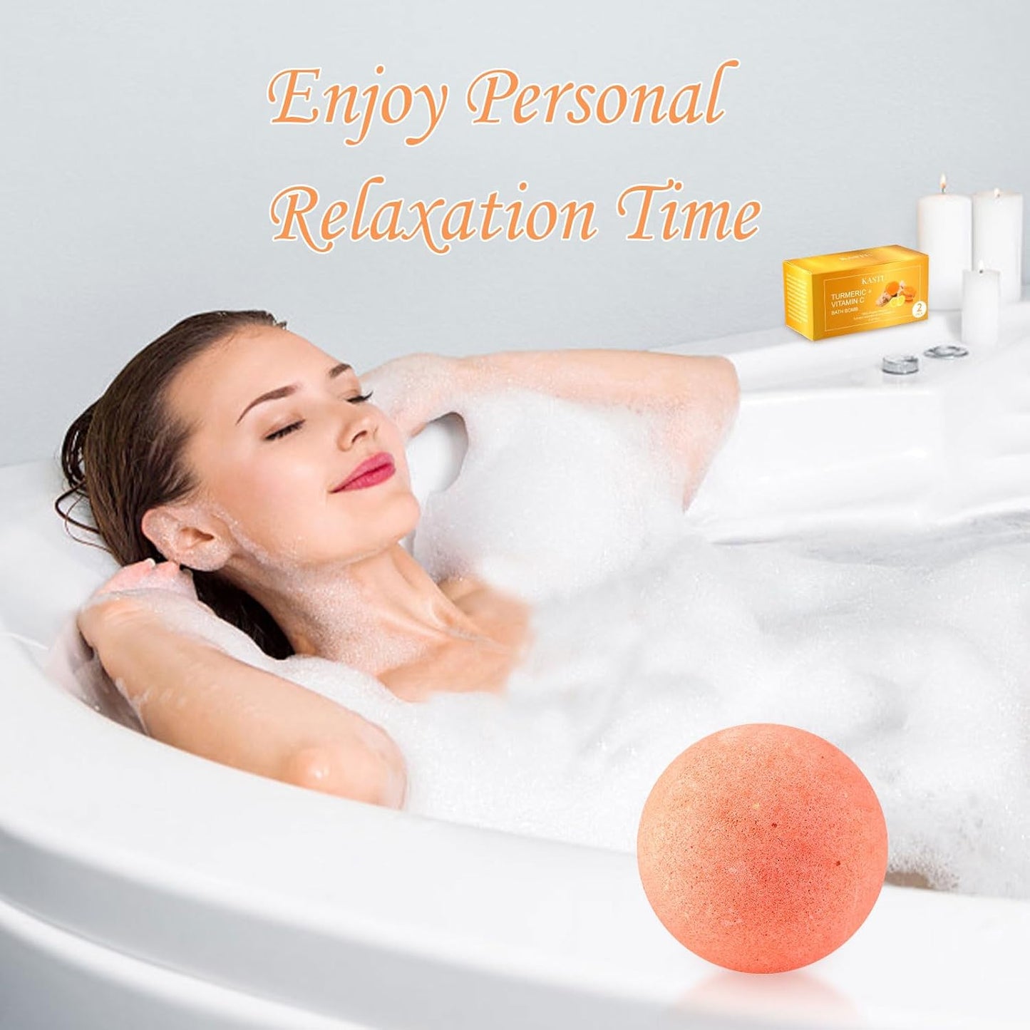 Bath Bombs Salt Balls,Turmeric Lemon Vitamin C Lemon Extract Essential Oils,Moisturizing Dry Skin,Fizzy Spa,Relaxation,Bubble Bath Bomb Gifts for Men Women