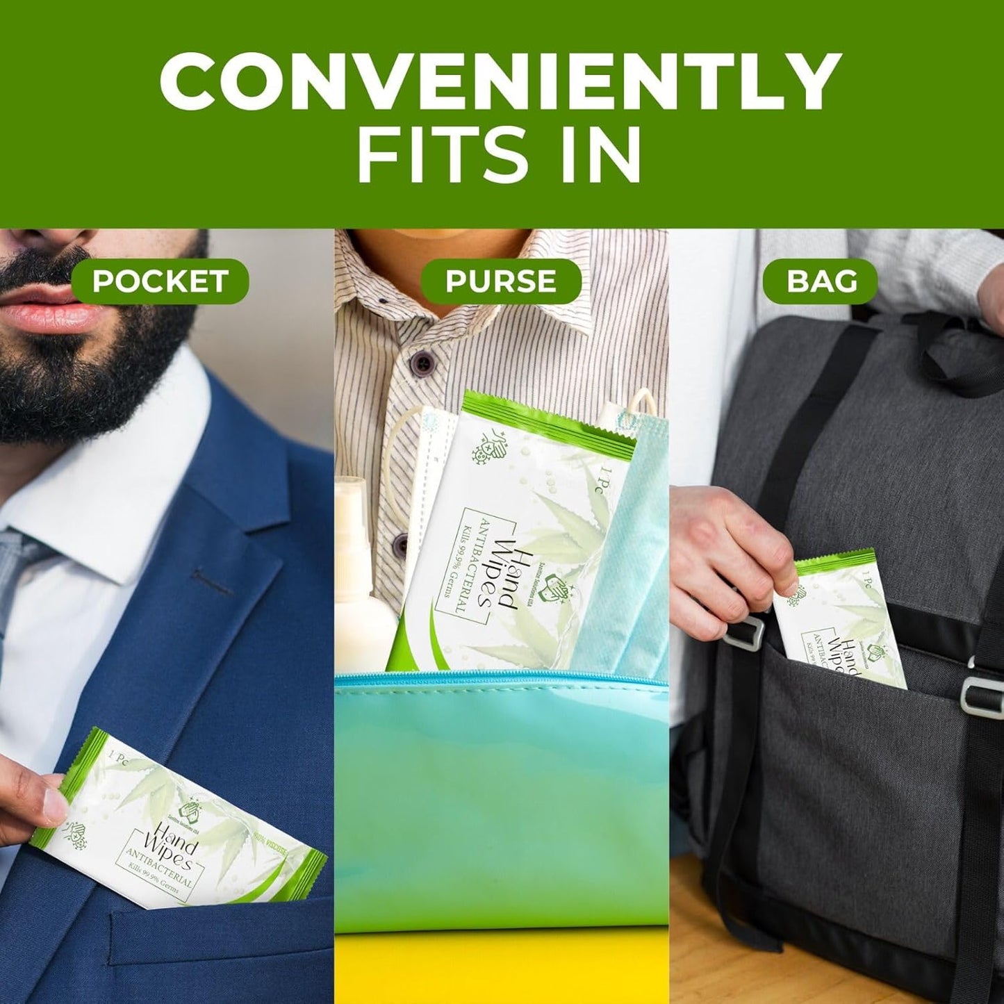 Premium Individually Wrapped Hand Wipes – Aloe Vera | Eco-Friendly, Travel-Ready