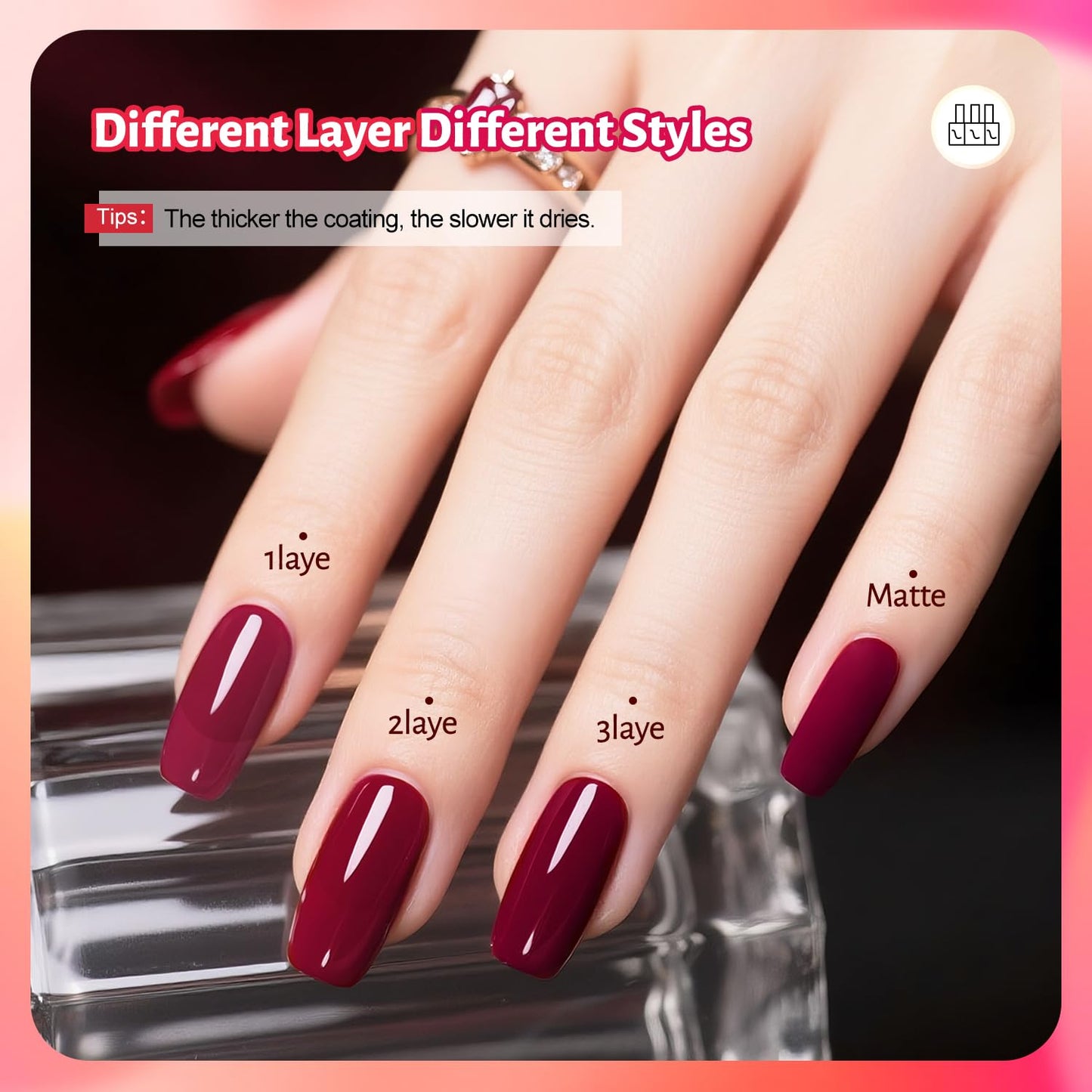 12 PCS Pink Nail Polish Set With 10 Colour Combo, 2 PCS Base and Top Coat, Fast Drying Long Lasting Nail Polish for Holiday Gift Giving