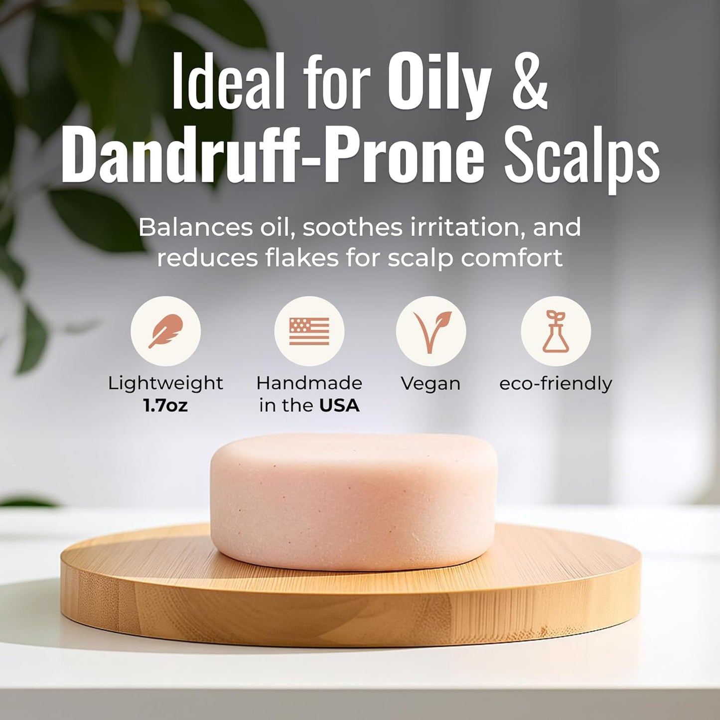 Driftwood Conditioner Bar, Vegan Solid Hair Conditioner for Oily Hair, Dandruff & Scalp Care, with Sandalwood, Lavender, Peppermint, Zero Waste, Travel-Friendly