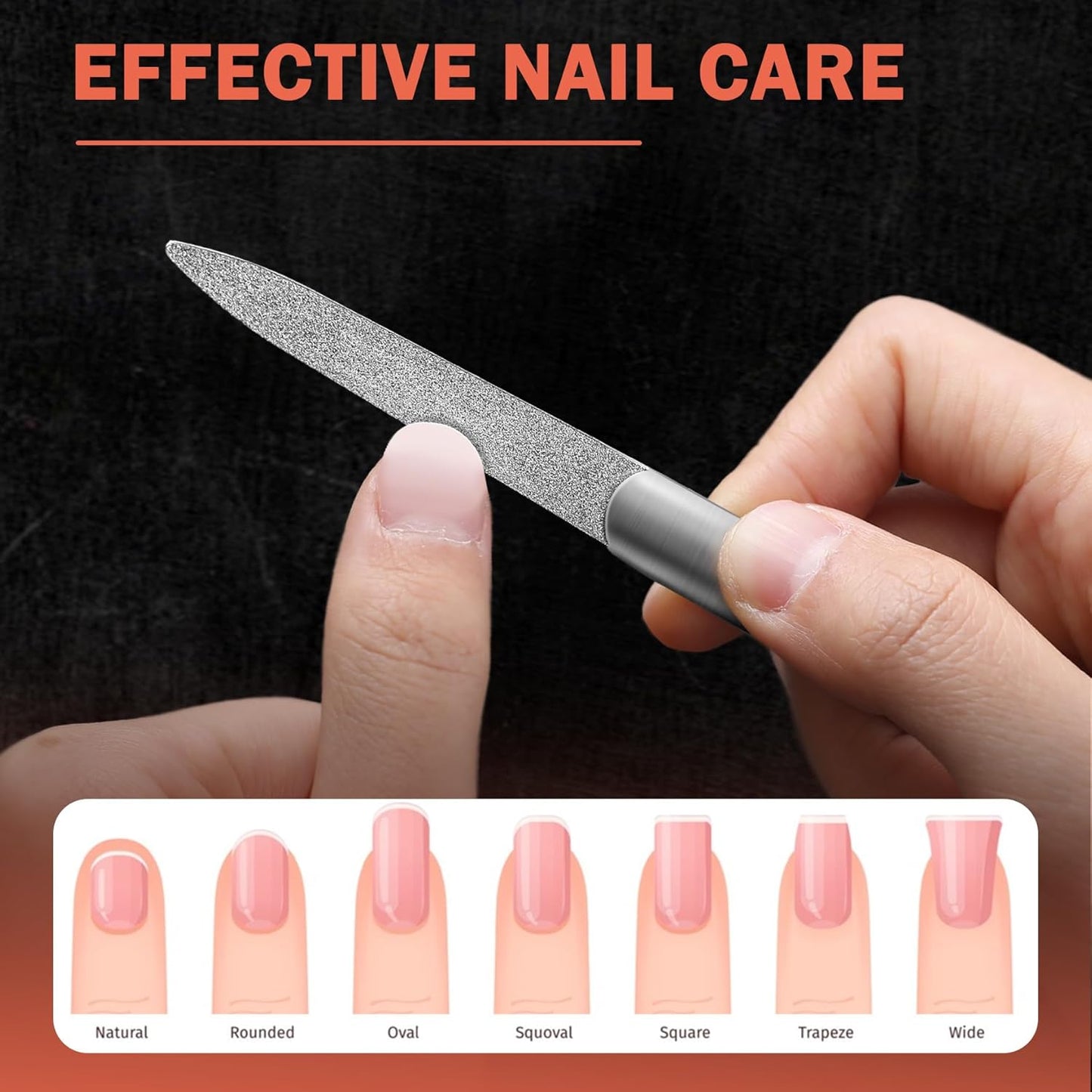 BEZOX Metal Nail File – Durable, Double-Sided Precision Fingernail Files for Women, Stainless Steel Finger Nail Buffer for Smooth, Shiny, Salon-Worthy Nails