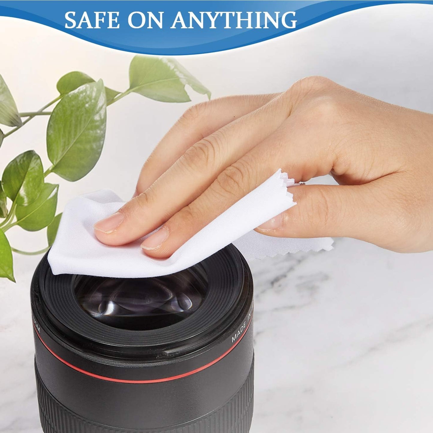 Frienda 100 Pieces Microfiber Cleaning Cloths 7 x 6 Inch Screen Microfiber Optical Cleaning Cloths for Smart Phones Laptops Tablets Lens TV Camera Lens Eyeglasses Glass