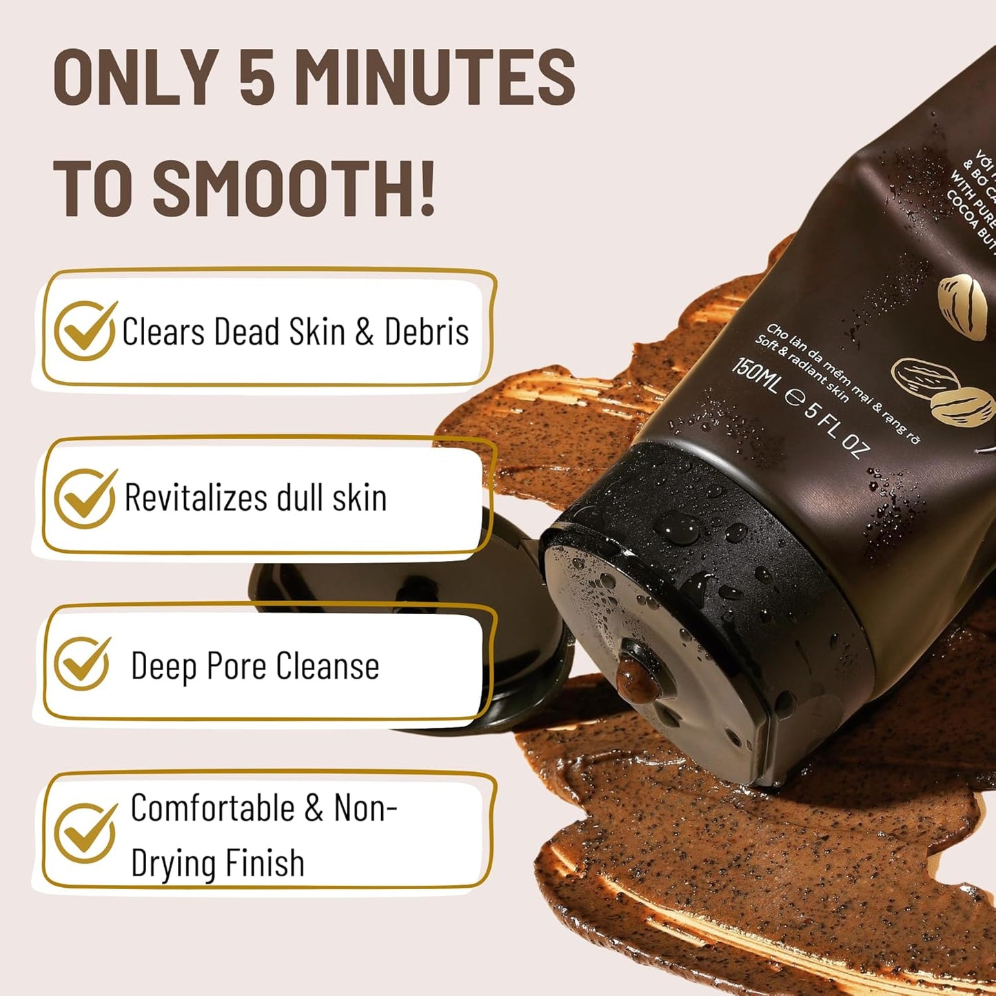 Cocoon Dak Lak Face Polish, Body Polish & Body Butter Combo. 100% Vegan Exfoliating Scrub for Smooth & Glowing Skins | Reduce Stretch Marks, Acne & Cellulite | Gift for Coffee Lovers (6.76 fl oz each)