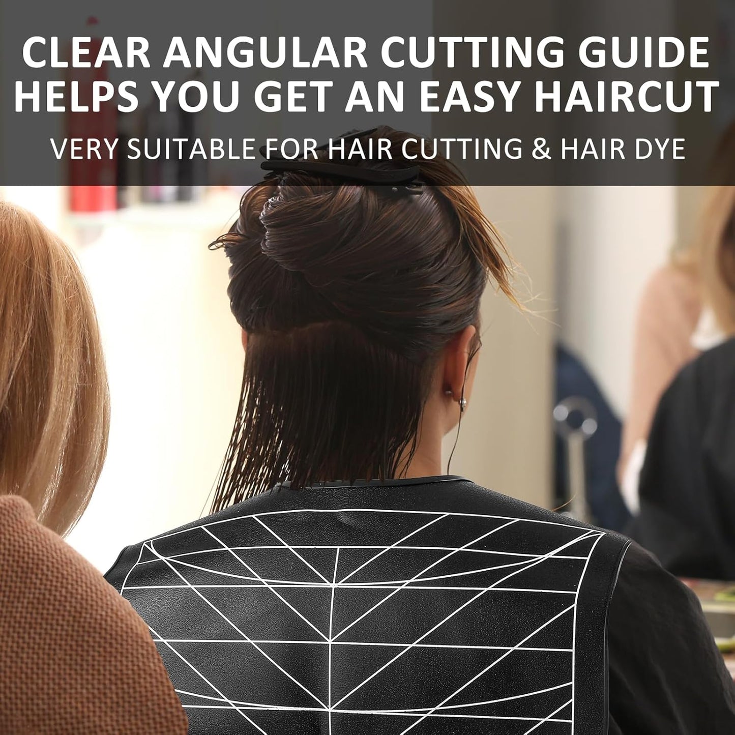 MAQUITA Large Hair Cutting Collar, Silicone Waterproof Cutting Cape for Barber Shop, Salon Hairdressing - Black