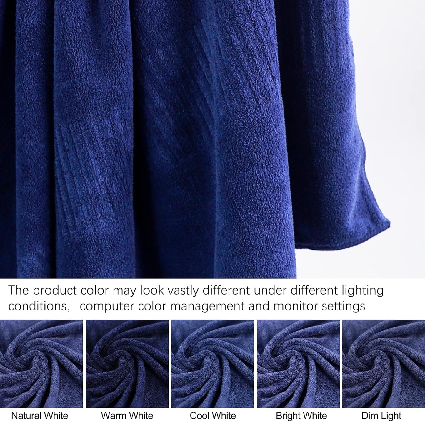 SEISSO Bath Towels, Super Soft Towels for Bathroom, Highly Absorbent Large Towel Set 35 x 63 Inches, Quick Dry Multipurpose Use for Fitness,Spa,Sports Towels,Yoga Towel, Navy Blue (2 Pack)