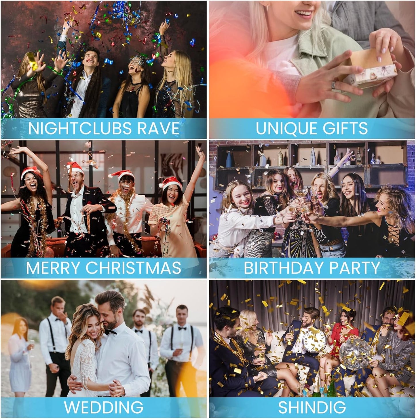 Body Glitter Spray & Glitter Hairspray - Ultra Shiny, Long - Lasting, Quick - Dry & Waterproof. Clog - Resistant Nozzle. Perfect for Parties, Dances and All Glamourous Occasions Bule