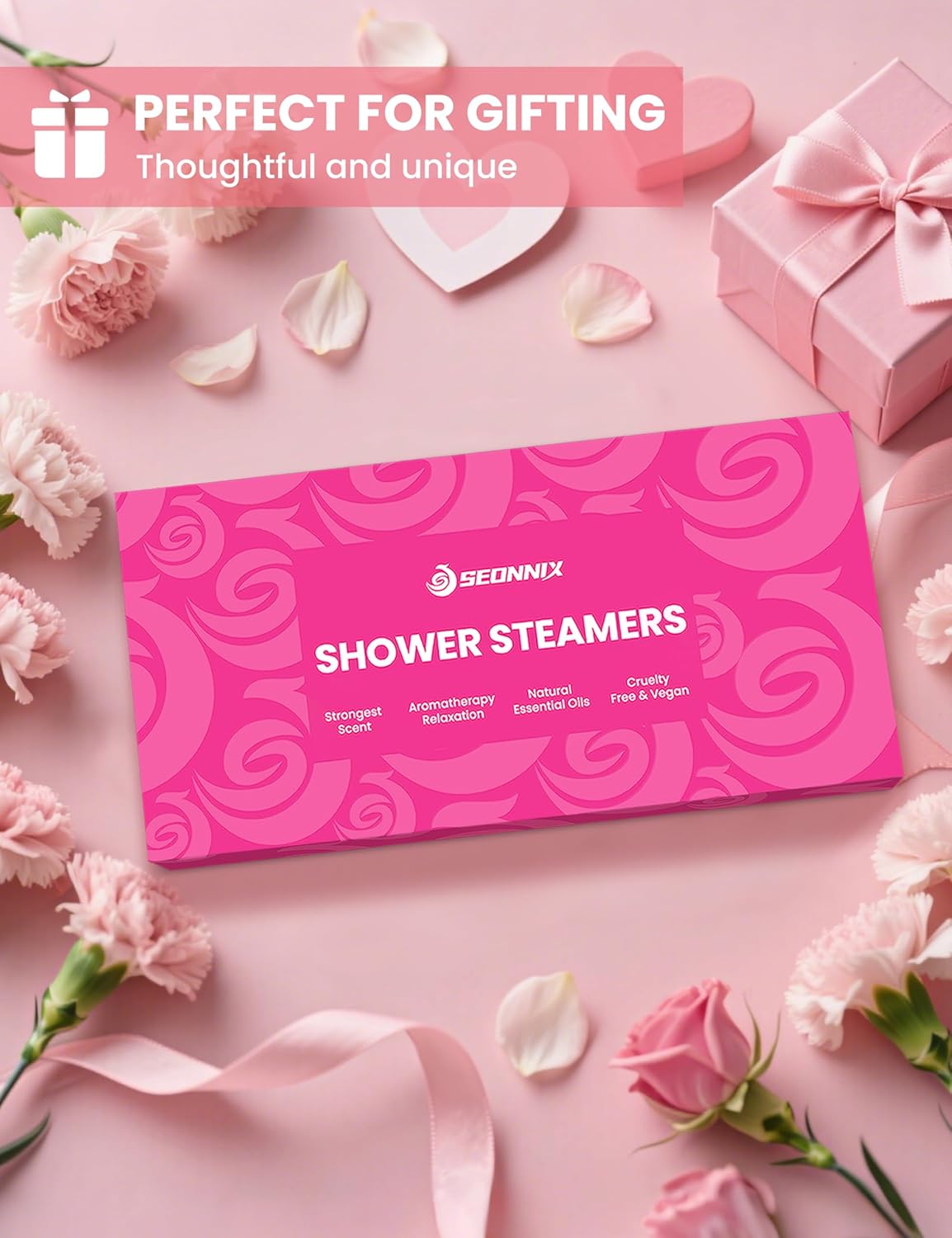 Shower Steamers Aromatherapy, 8 Pack Shower Bombs for Relaxation and Stress Relief, Natural Essential Oils Spa Gift Set for Women, Birthday Gifts, Self Care & Home Spa Experience