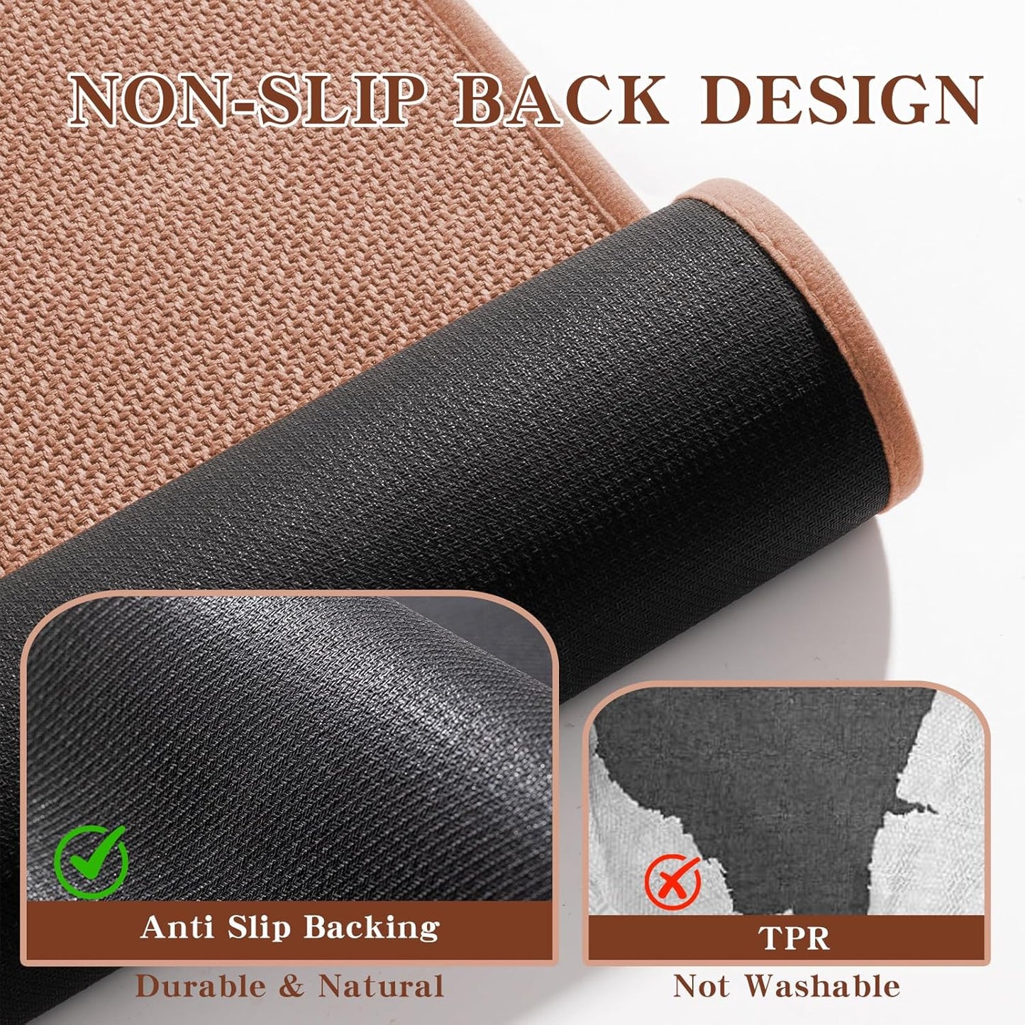 chakme Bathroom Rugs Mat 59x24, Ultra Thin Non Slip Bath Mat Large Quick Dry Absorbent Bath Mat for Bathroom, (Dark Pink, 59"x24")