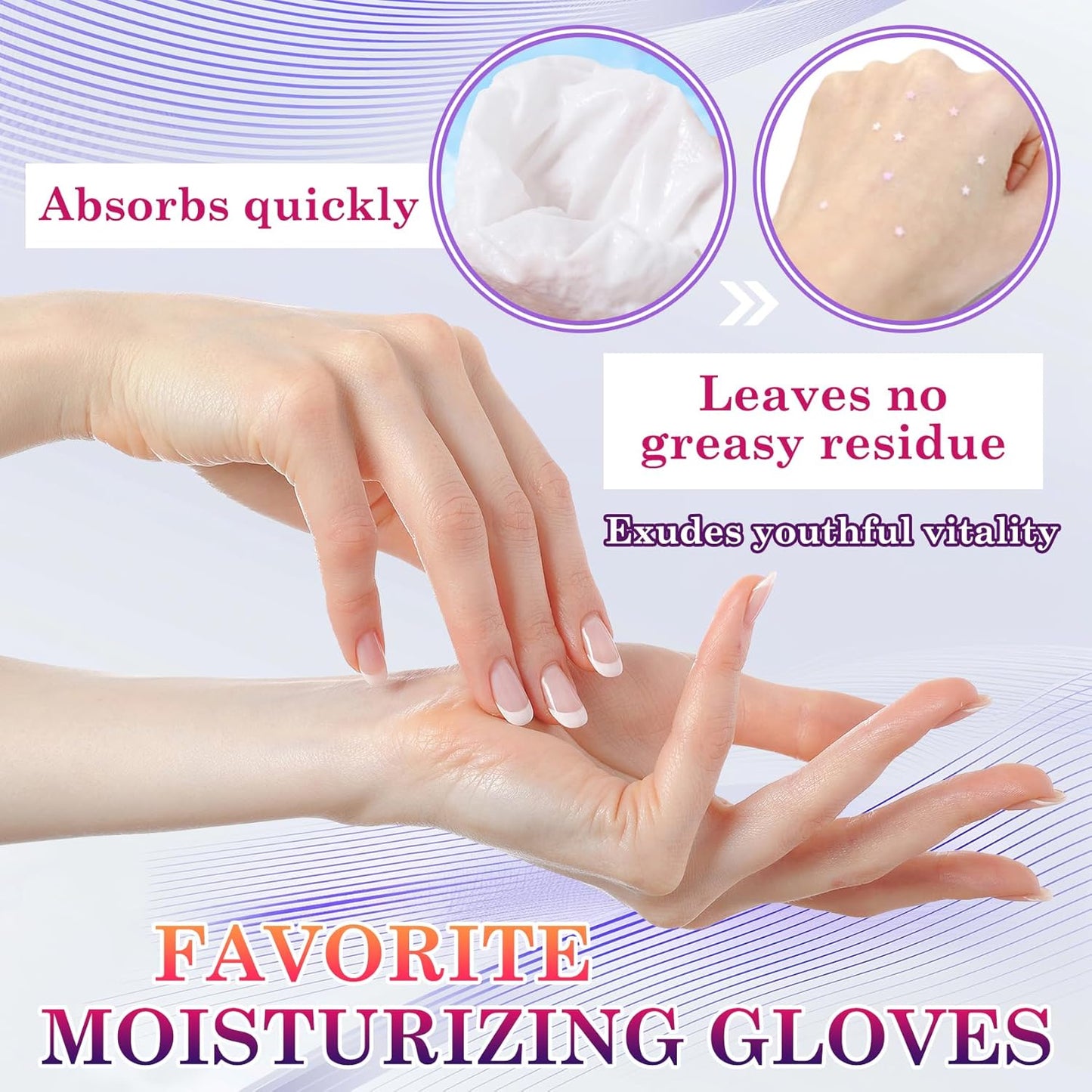 6 Pairs Hand Masks Moisturizing Gloves, Hydrating Hand Mask Moisturizer Gloves Care for Dry Cracked Hands, Smooth Long Lasting Soft Firming Hand Mask Gift Set for Men Women(F