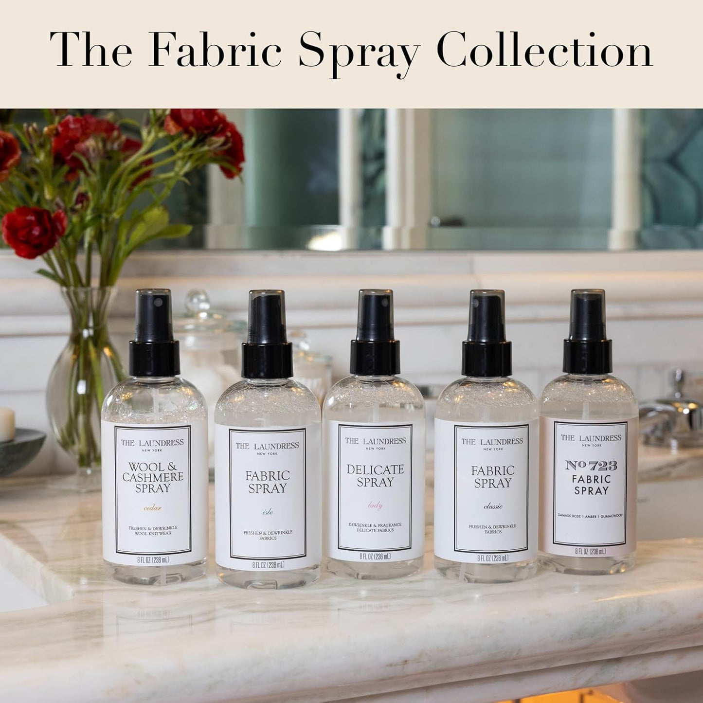 The Laundress Isle Fabric Spray, Wrinkle Release and Linen Spray, Upholstery Fabric Refresher, Coastal Inspired Scent, 8 Fl Oz
