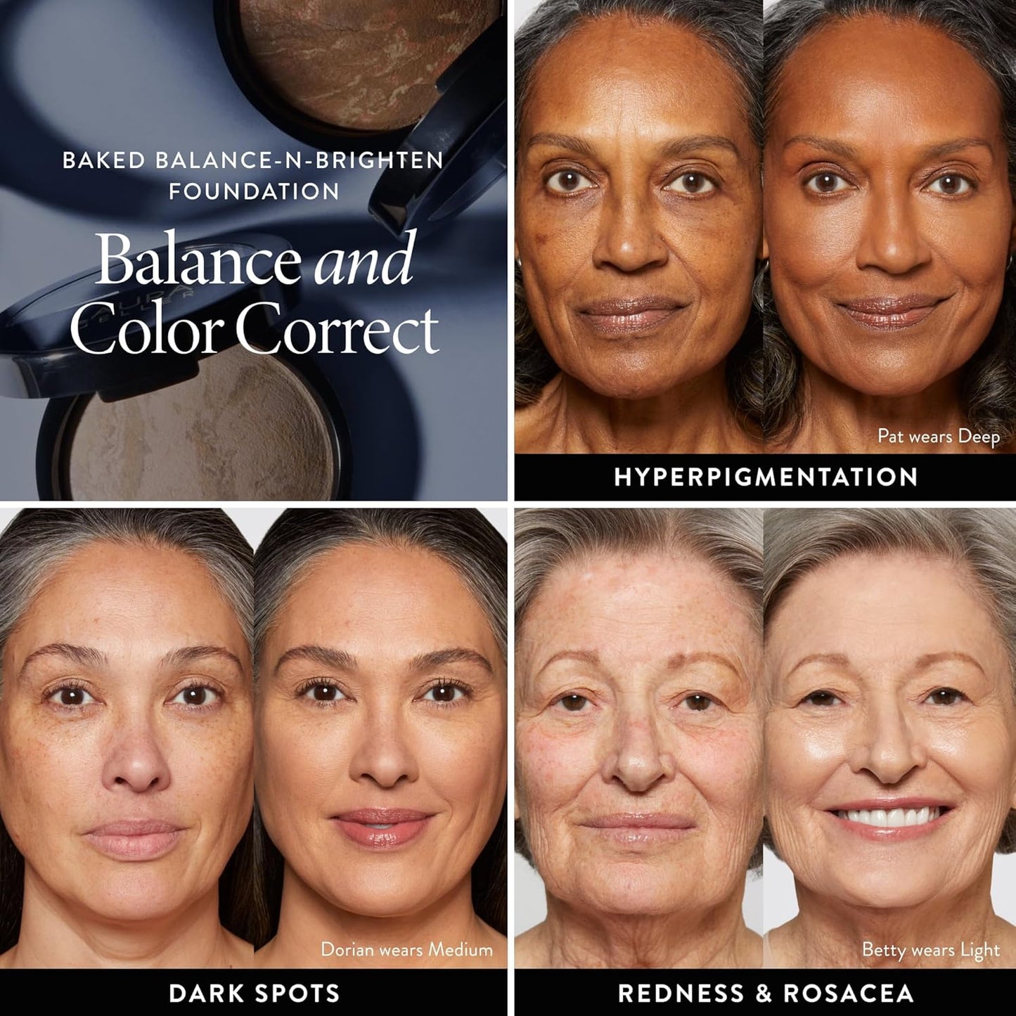 LAURA GELLER NEW YORK Award-Winning Baked Balance-n-Brighten Color Correcting Powder Foundation - Sand - Buildable Light to Medium Coverage - Demi-Matte Natural Finish