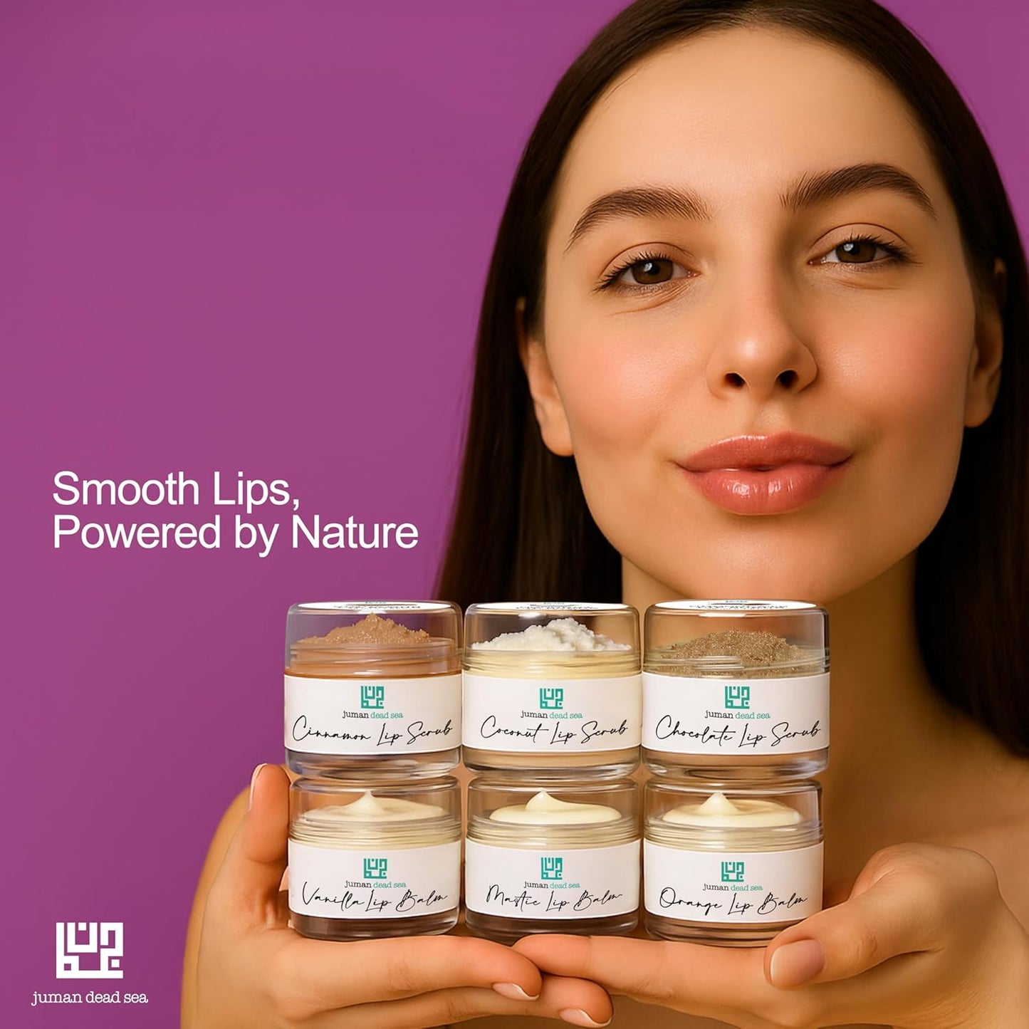 Juman Dead Sea Minerals Lip Care Set Trio | Lip Exfoliator Scrubs & Moisturizing Lip Balms | Ultra Gift Set | Hydrates & Protects | With Essential Oils | Vegan | SLS & Paraben-Free