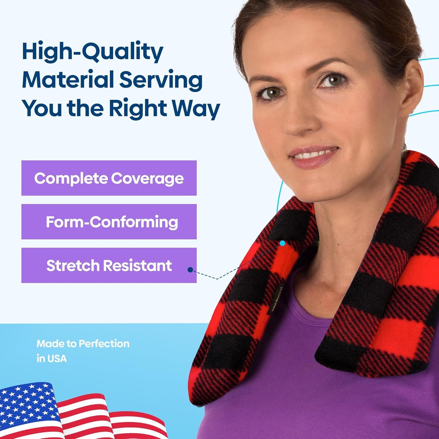 SunnyBay Microwave Heating Pad, Microwavable Heated Neck and Shoulder Wrap, Soothing Weighted Moist Heat or Ice Pack with Flaxseed and Lavender, FSA HSA Approved, 26x5 Inches, 2.5 lbs, Buffalo