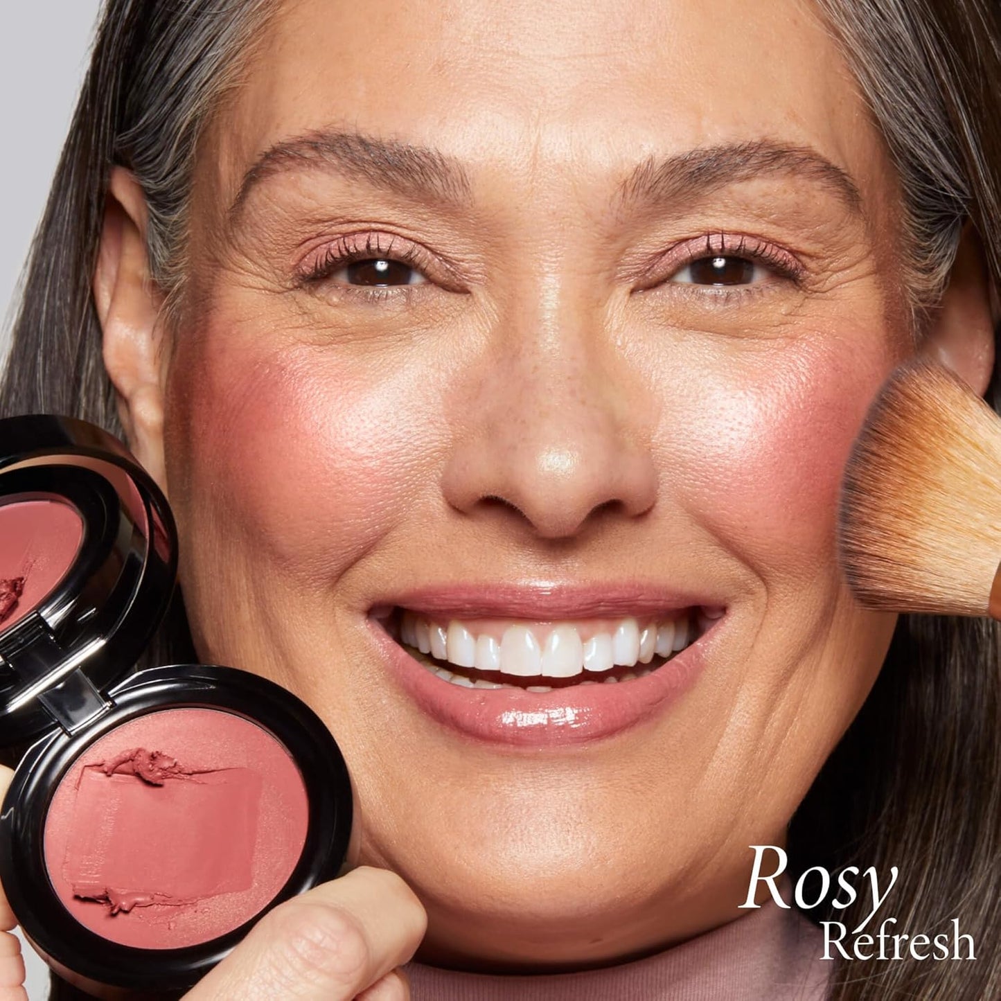 LAURA GELLER NEW YORK The Wonder Balm Cream Blush - Hydrating Weightless Subtle Hint of Color + Glow for Mature Skin - Vegan Squalane - Apply to Cheeks & Lips (03 Rosy Refresh)