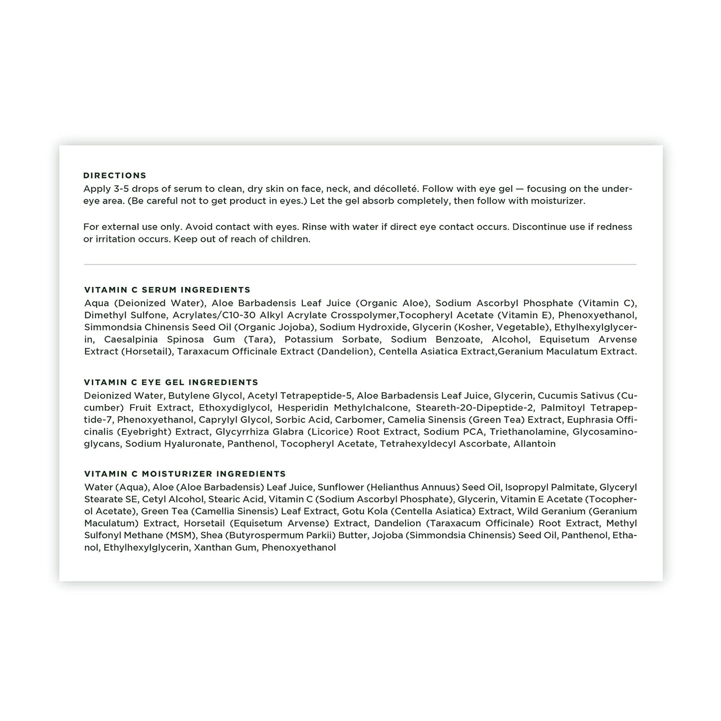 Tree of Life Beauty Ultimate Skin Care Set, Brightening, Firming, Hydrating, Moisturizing, Brightening, Complete Face Care Regimen - Anti-Aging Vitamin C Trio Pro Pack