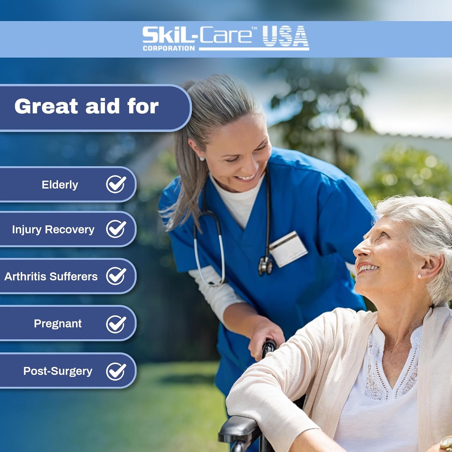 Skil-Care Easy-On Sock Aid Device for Seniors, Flexible Sock Helper for Seniors with Grip Handles, Sock Assistant Device No Bending, Socks Aide for Limited Mobility, 810106