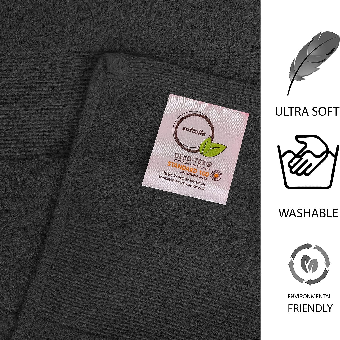 100% Cotton Luxury Bath Sheets - Pack of 2 (35" x 70") | Super Soft, Quick-Dry & Highly Absorbent Towels for Bathroom, Home, Spa & Gym (Grey)
